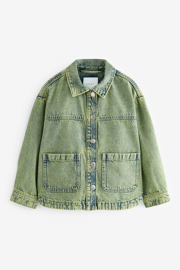 Blue/Yellow Acid Wash Denim Shacket (3-16yrs)