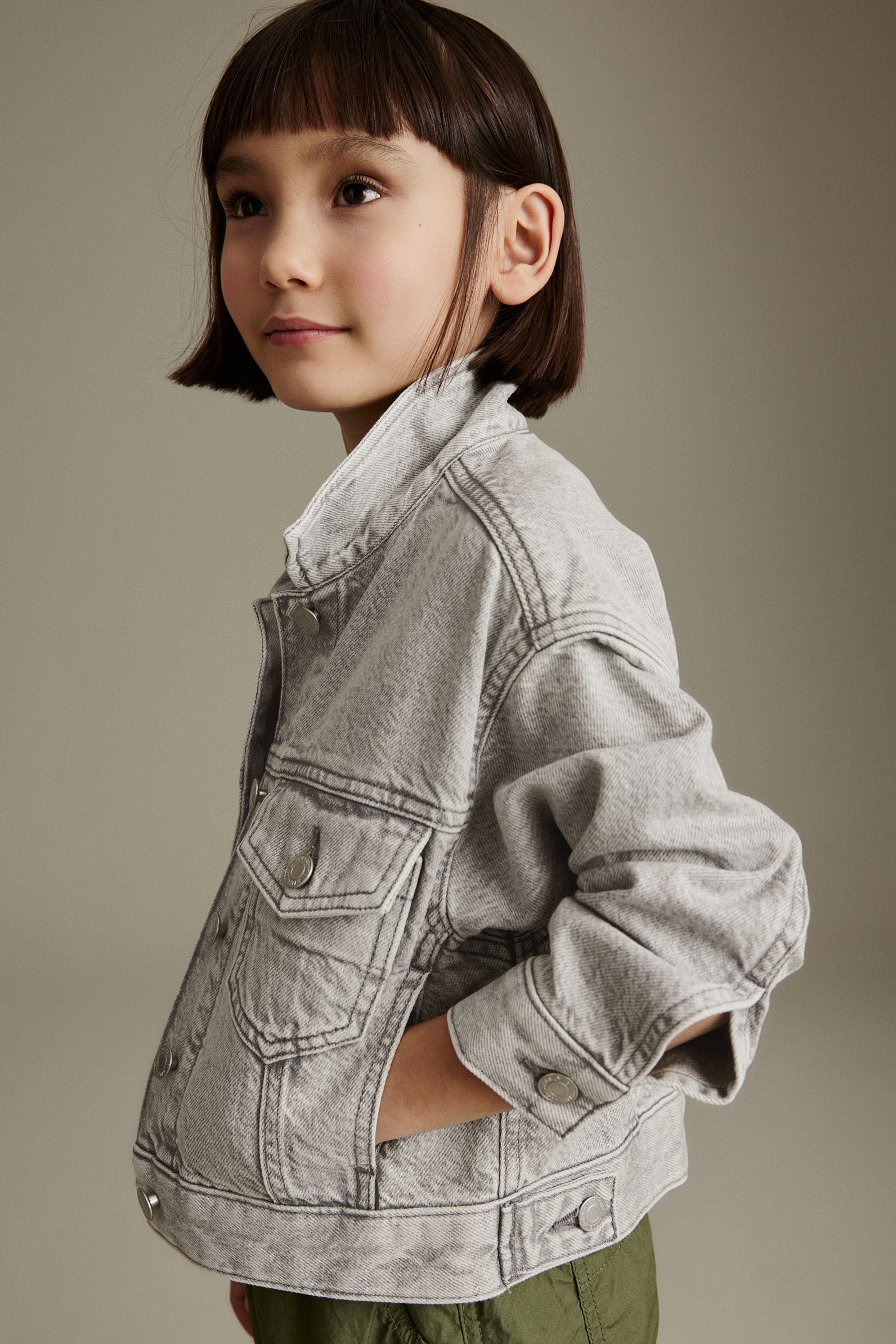 Grey Oversized Denim Jacket (3-16yrs)