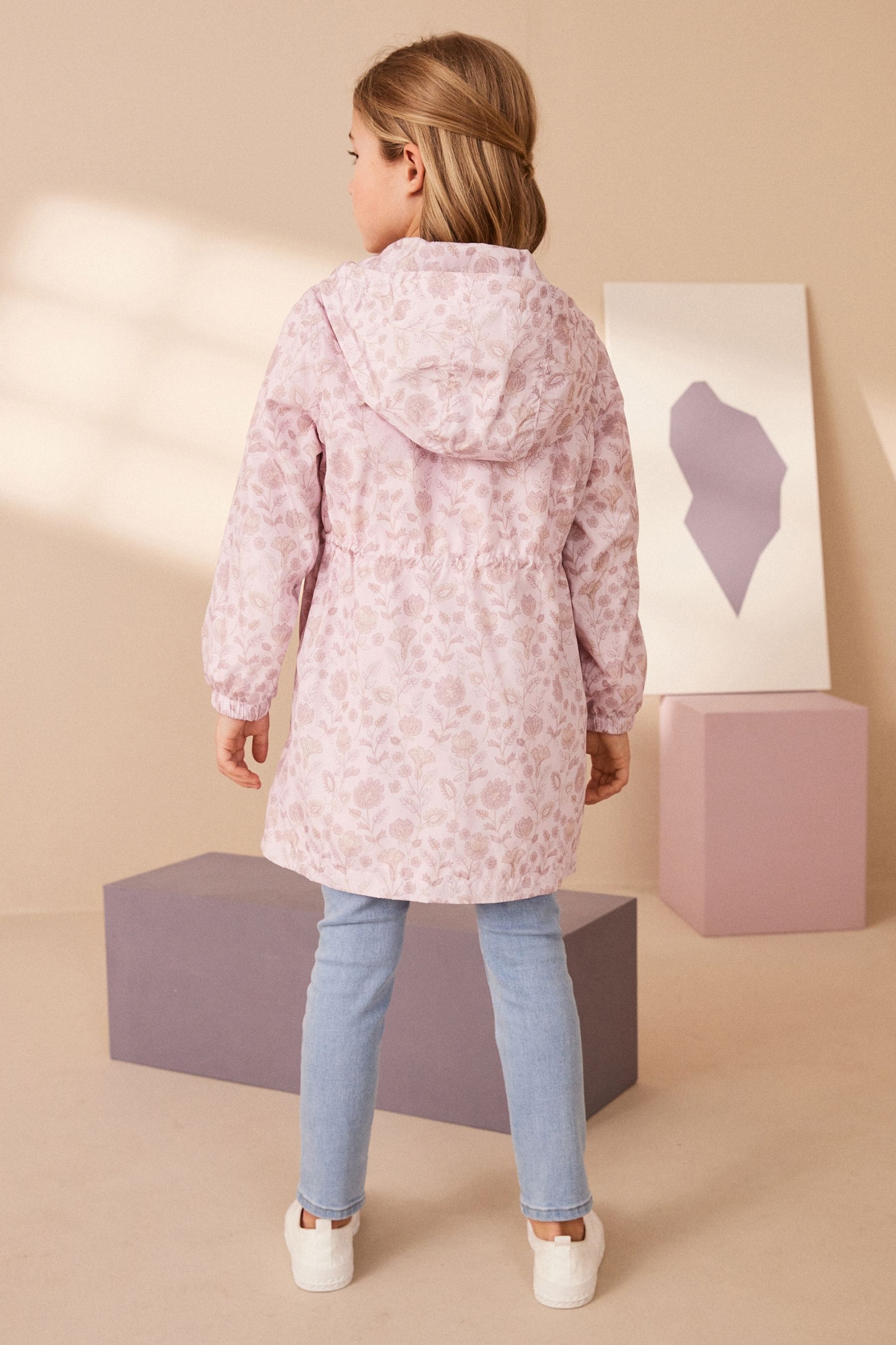 Pink Floral Shower Resistant Cagoule (3-16yrs)