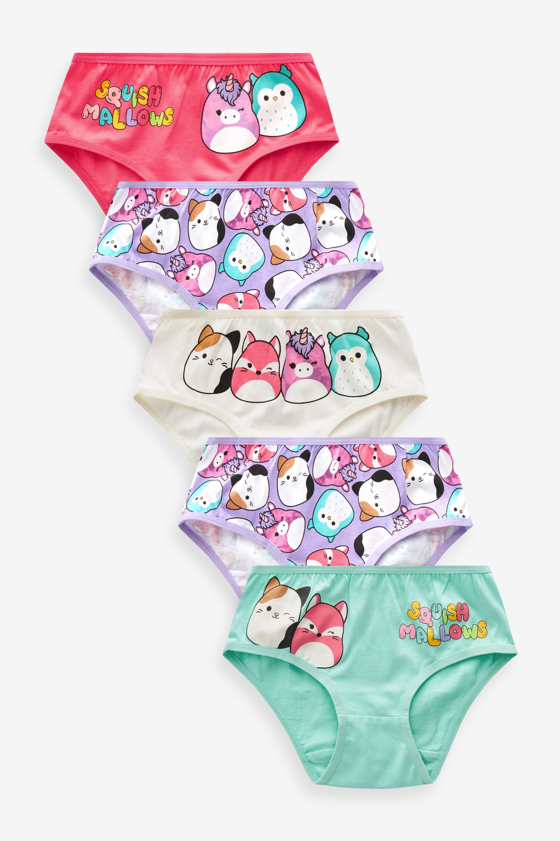 Red/Green Squishmallow Briefs 5 Pack (5-14yrs)