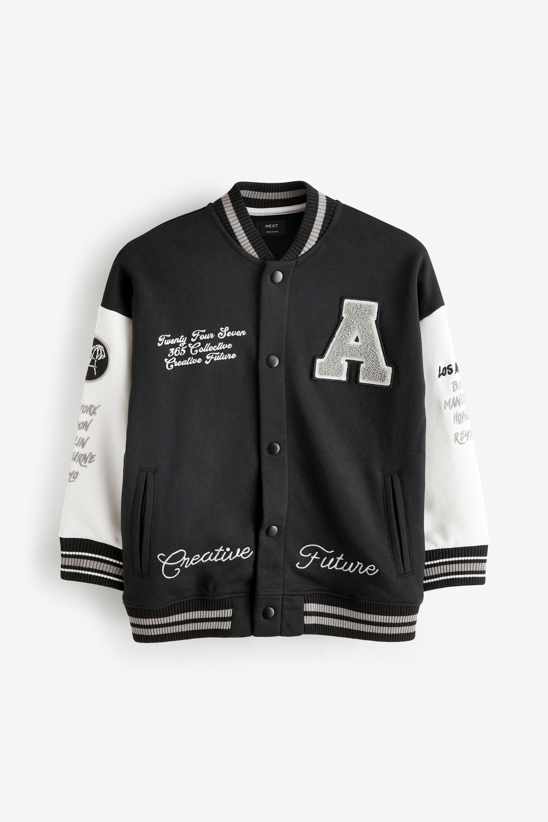 Black Skate Varsity Bomber Jacket (3-16yrs)