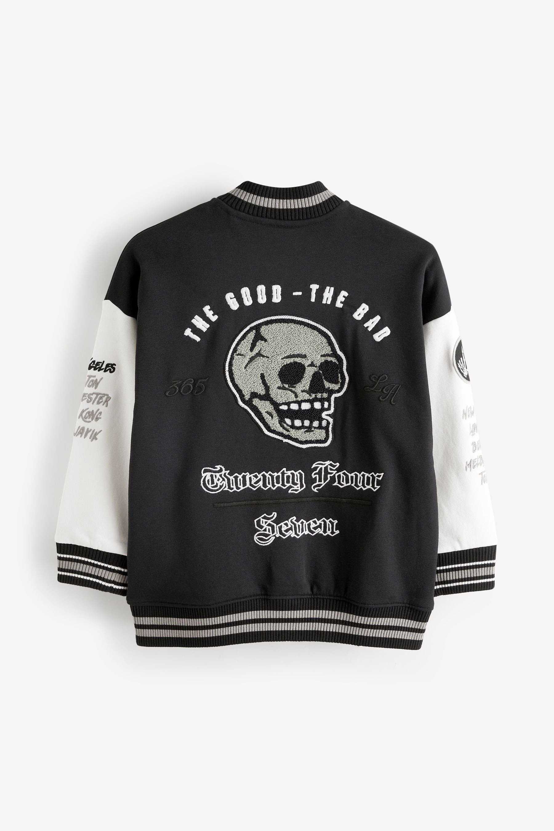 Black Skate Varsity Bomber Jacket (3-16yrs)