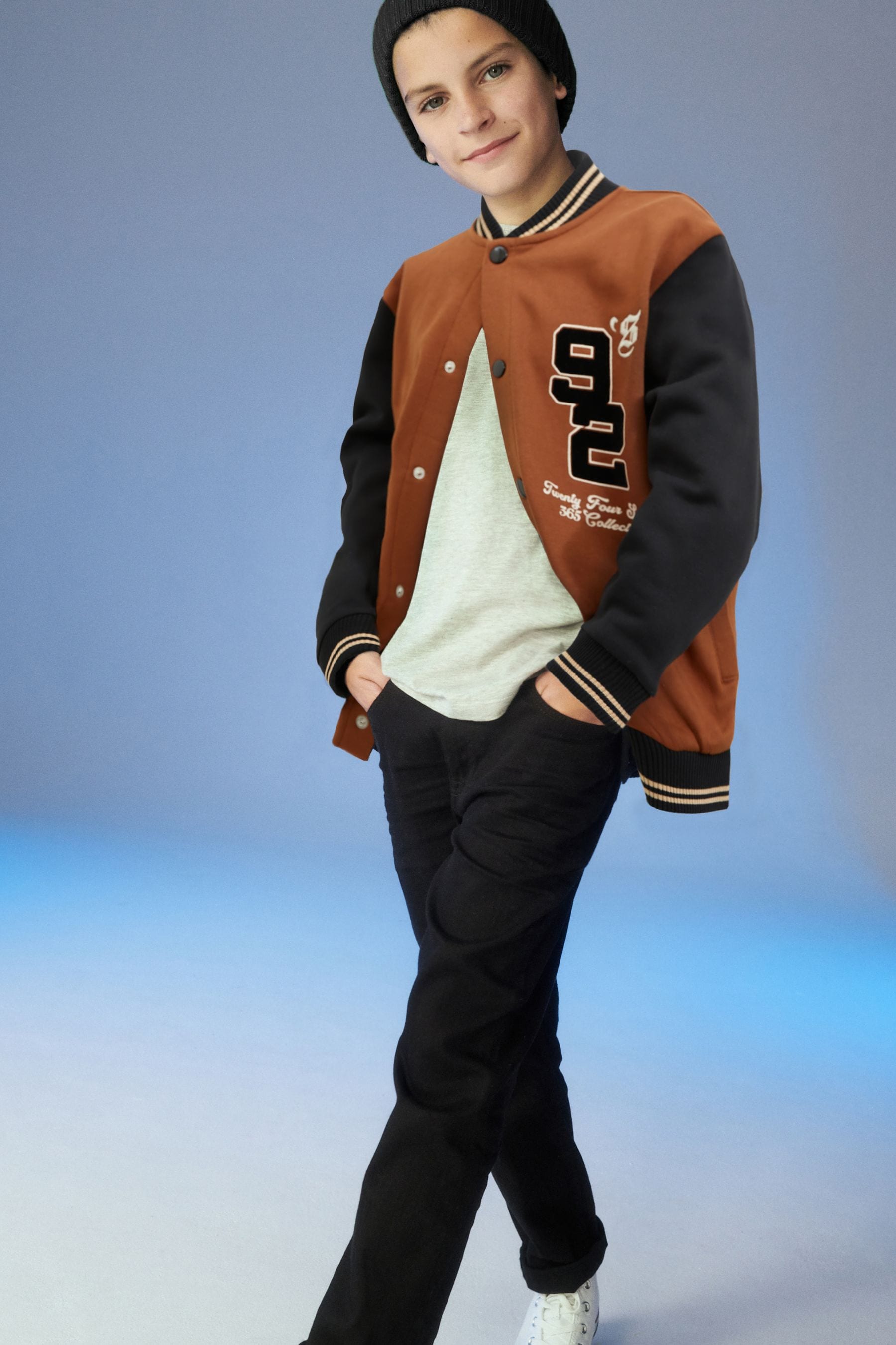 Black Skate Varsity Bomber Jacket (3-16yrs)