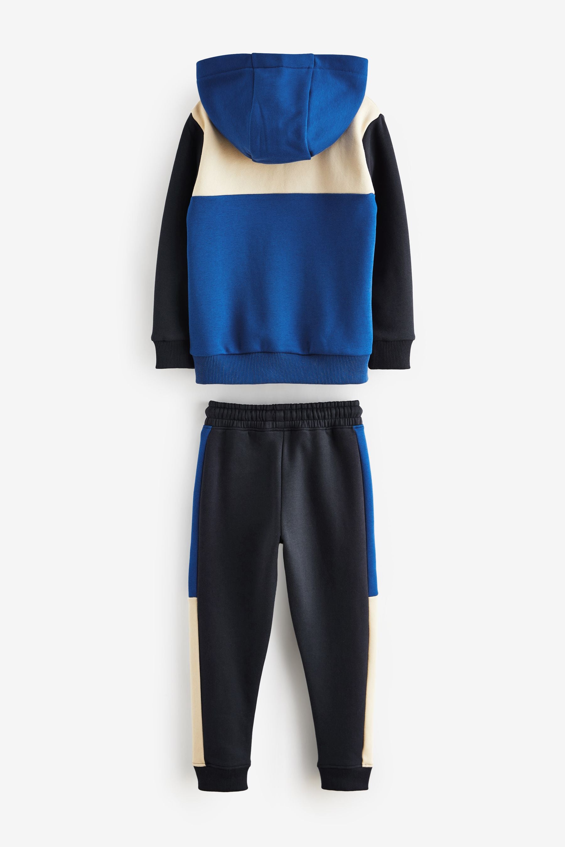 Cobalt Blue/White Colourblock Zip Through Hoodie And Joggers Set (3-16yrs)