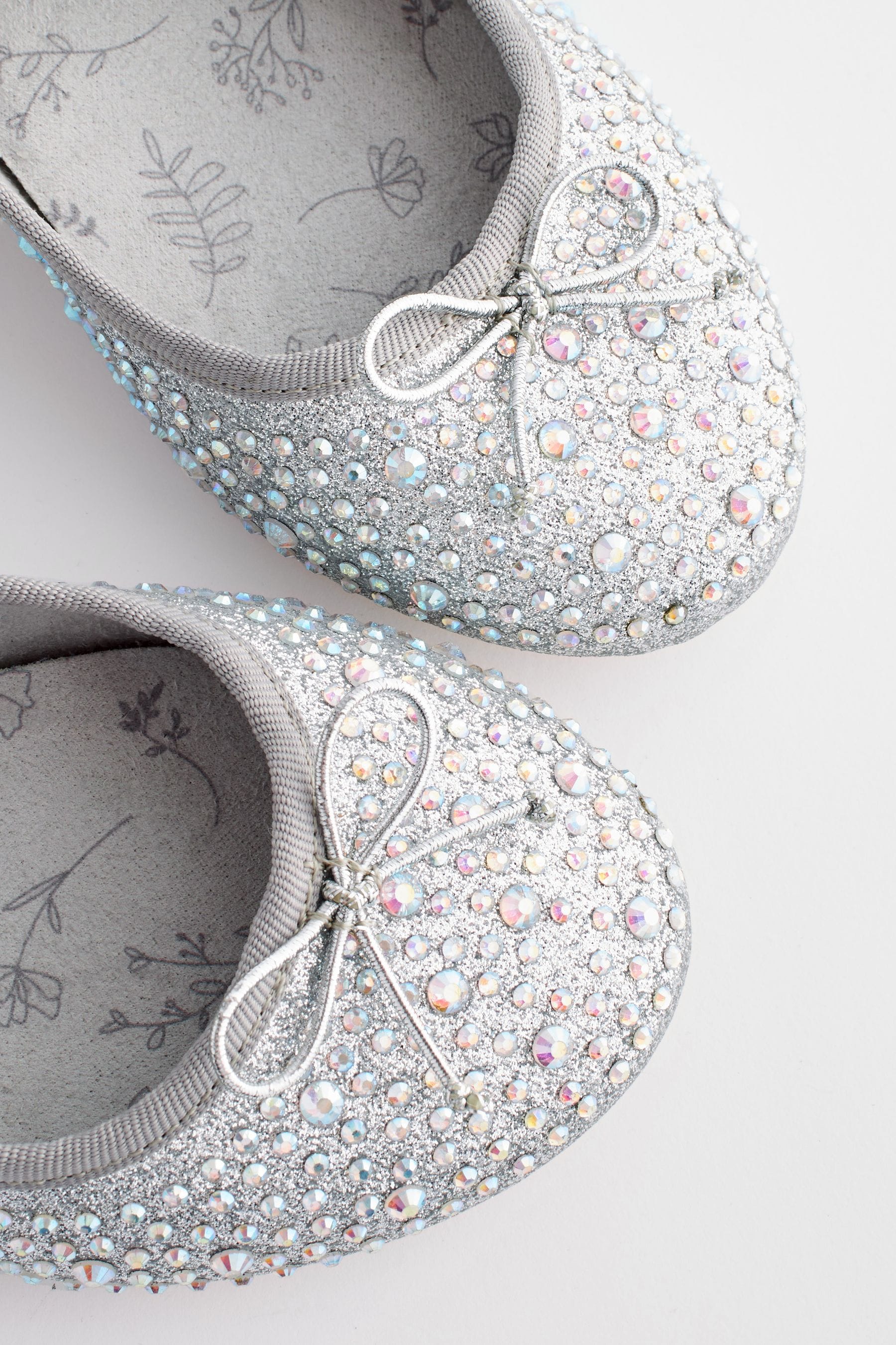 Silver Jewelled Mary Jane Occasion Shoes