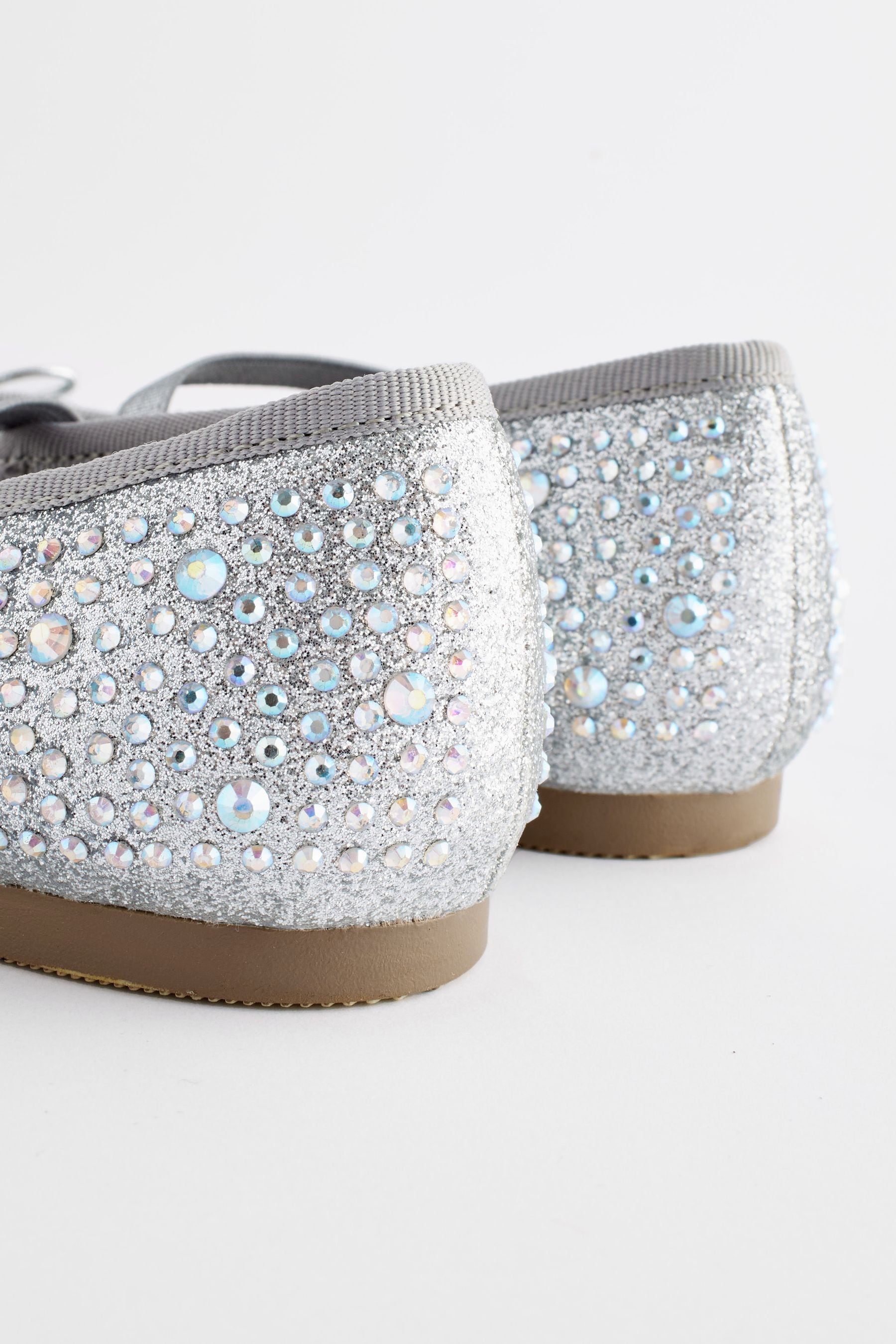 Silver Jewelled Mary Jane Occasion Shoes