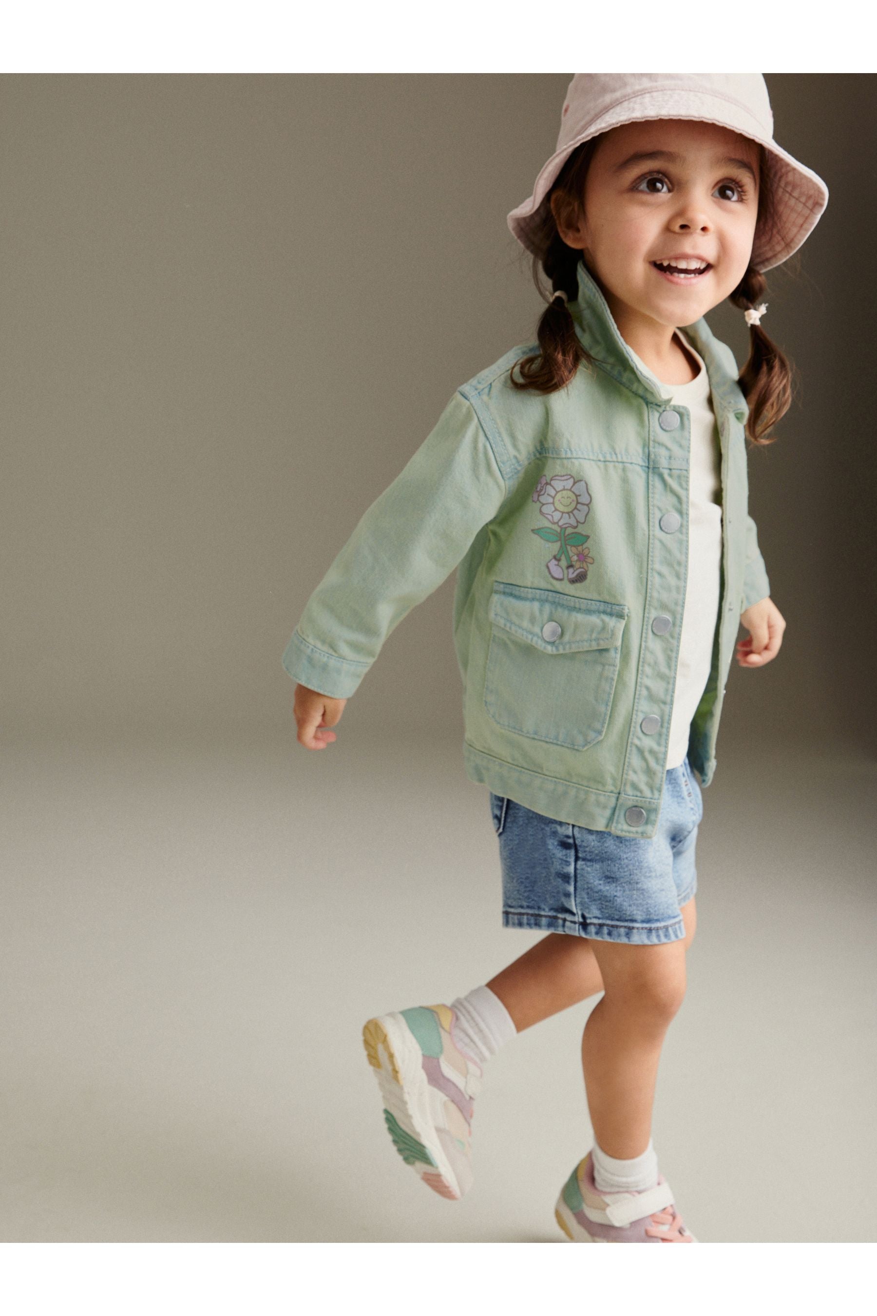 Green Overdye Printed Denim Jacket (3mths-7yrs)