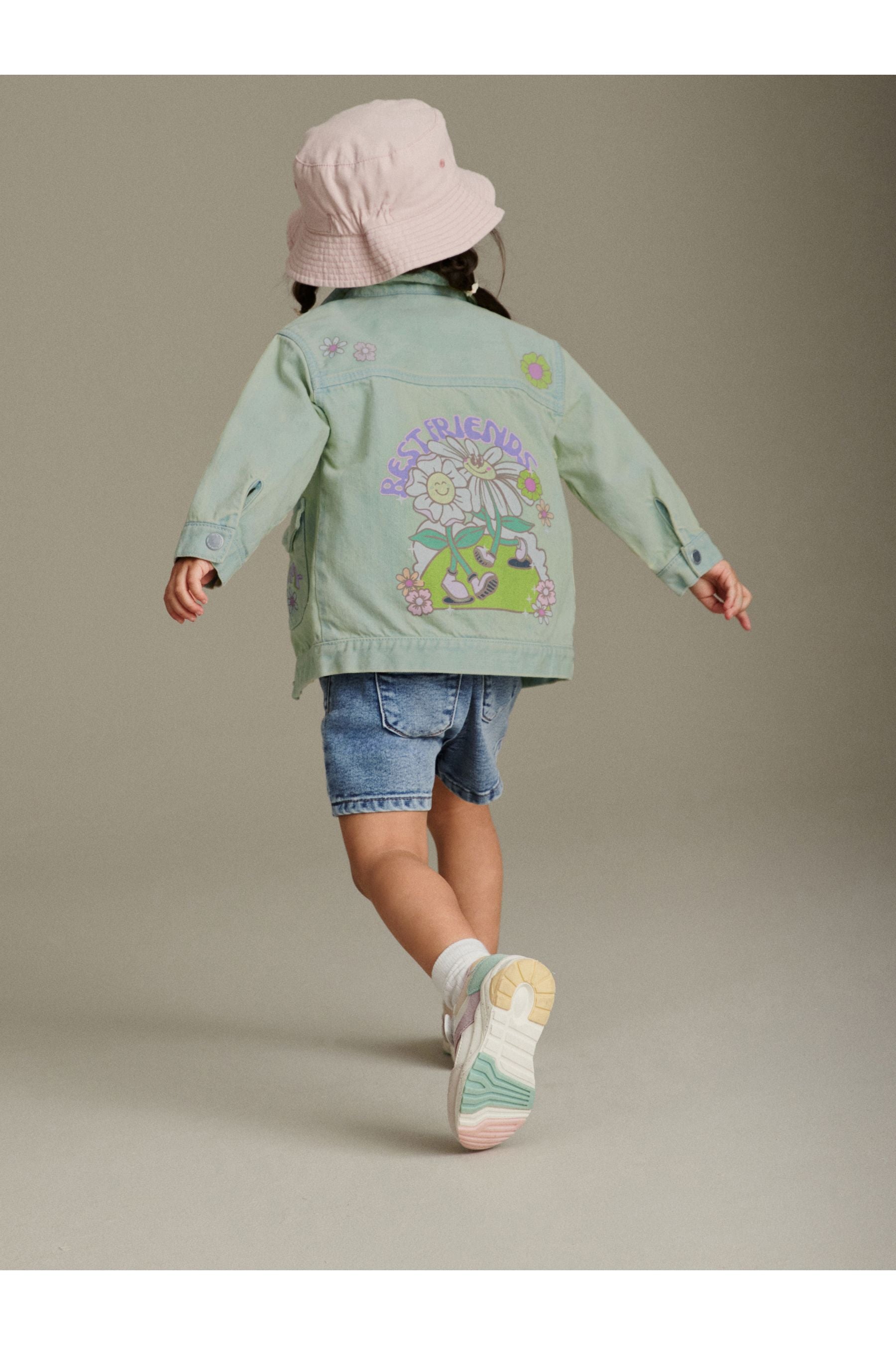 Green Overdye Printed Denim Jacket (3mths-7yrs)