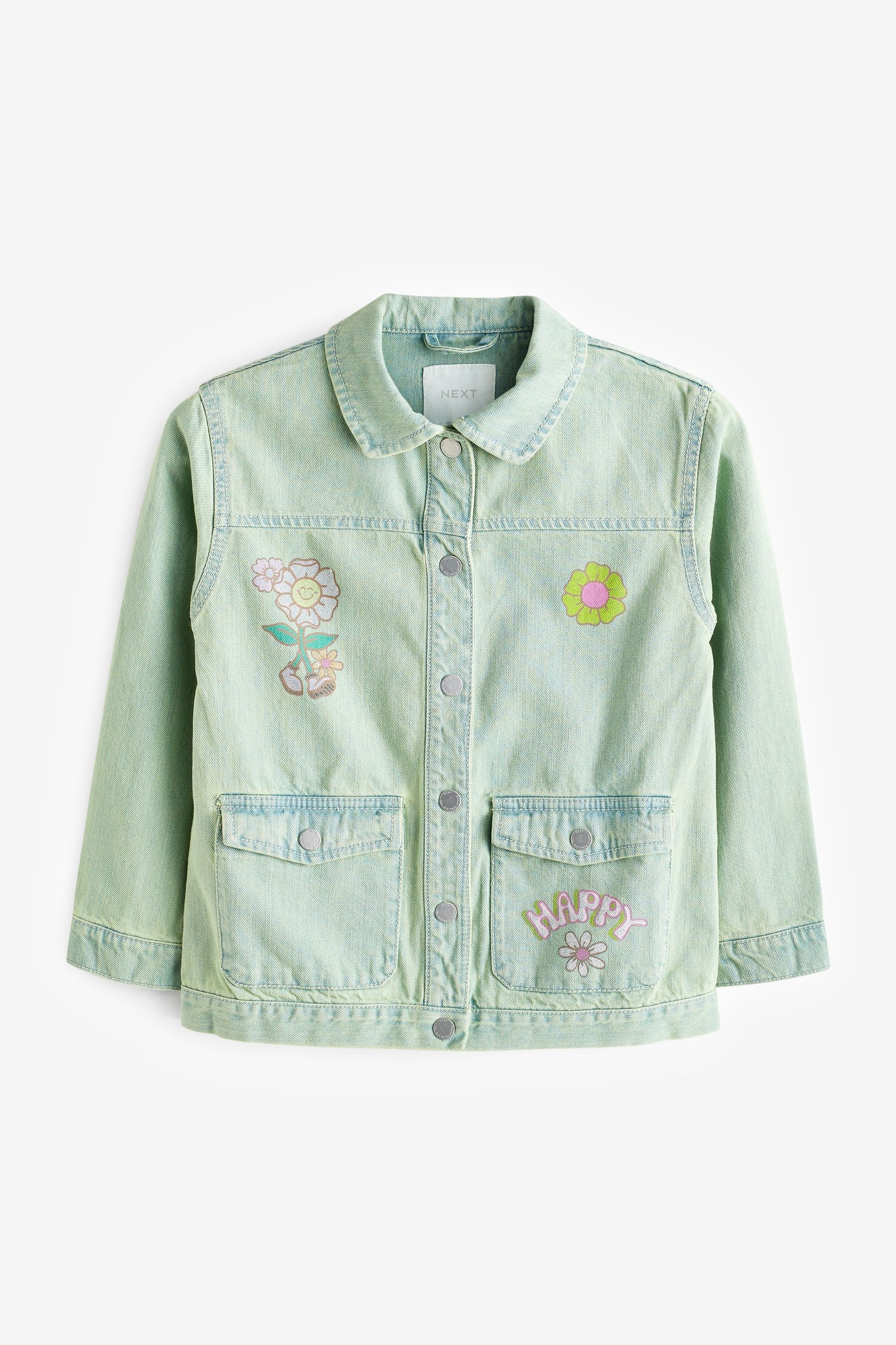 Green Overdye Printed Denim Jacket (3mths-7yrs)