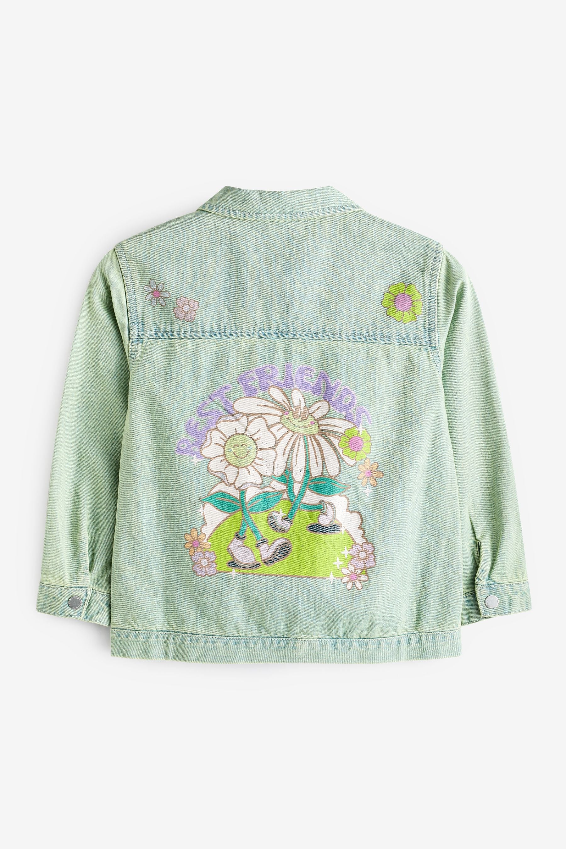 Green Overdye Printed Denim Jacket (3mths-7yrs)