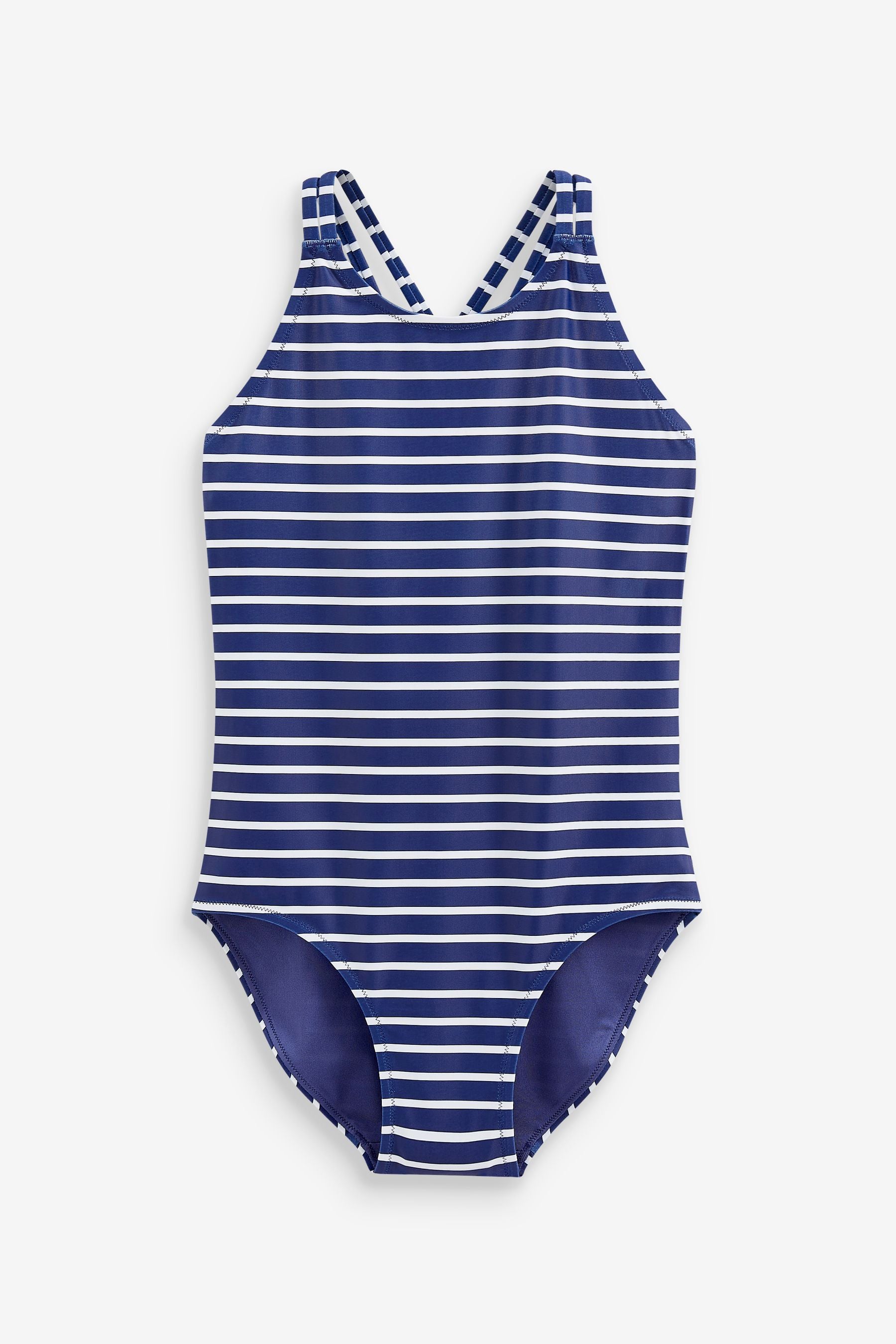 Navy Blue/White Stripe Swimsuit (3-16yrs)