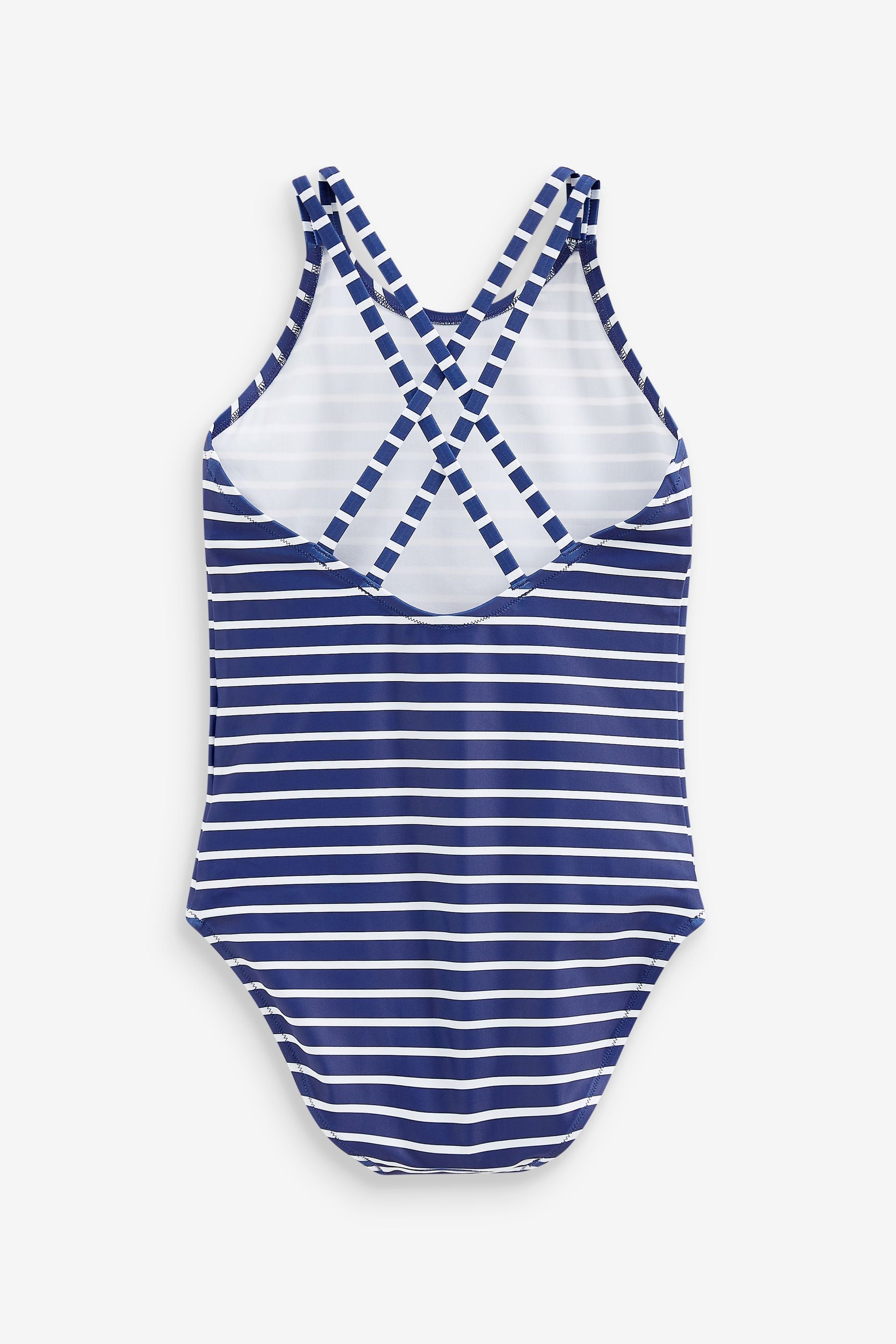 Navy Blue/White Stripe Swimsuit (3-16yrs)