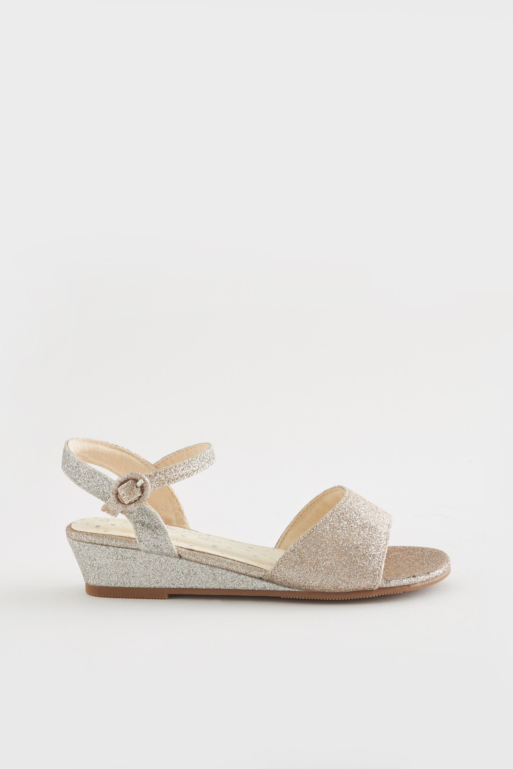 Silver/Gold Ombre Glitter Occasion Wedge Sandals