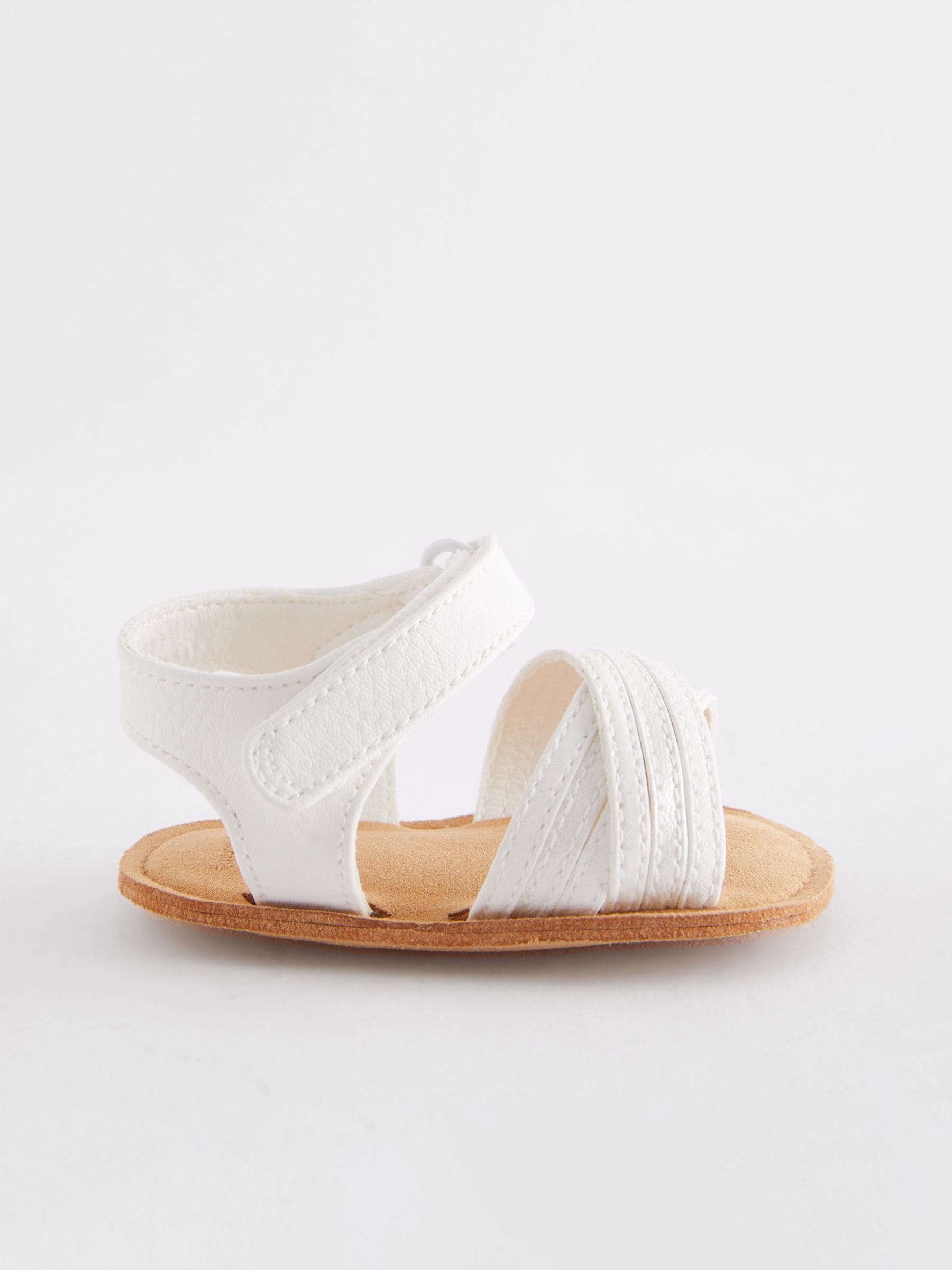 White Cross Strap Baby Sandals (0-24mths)