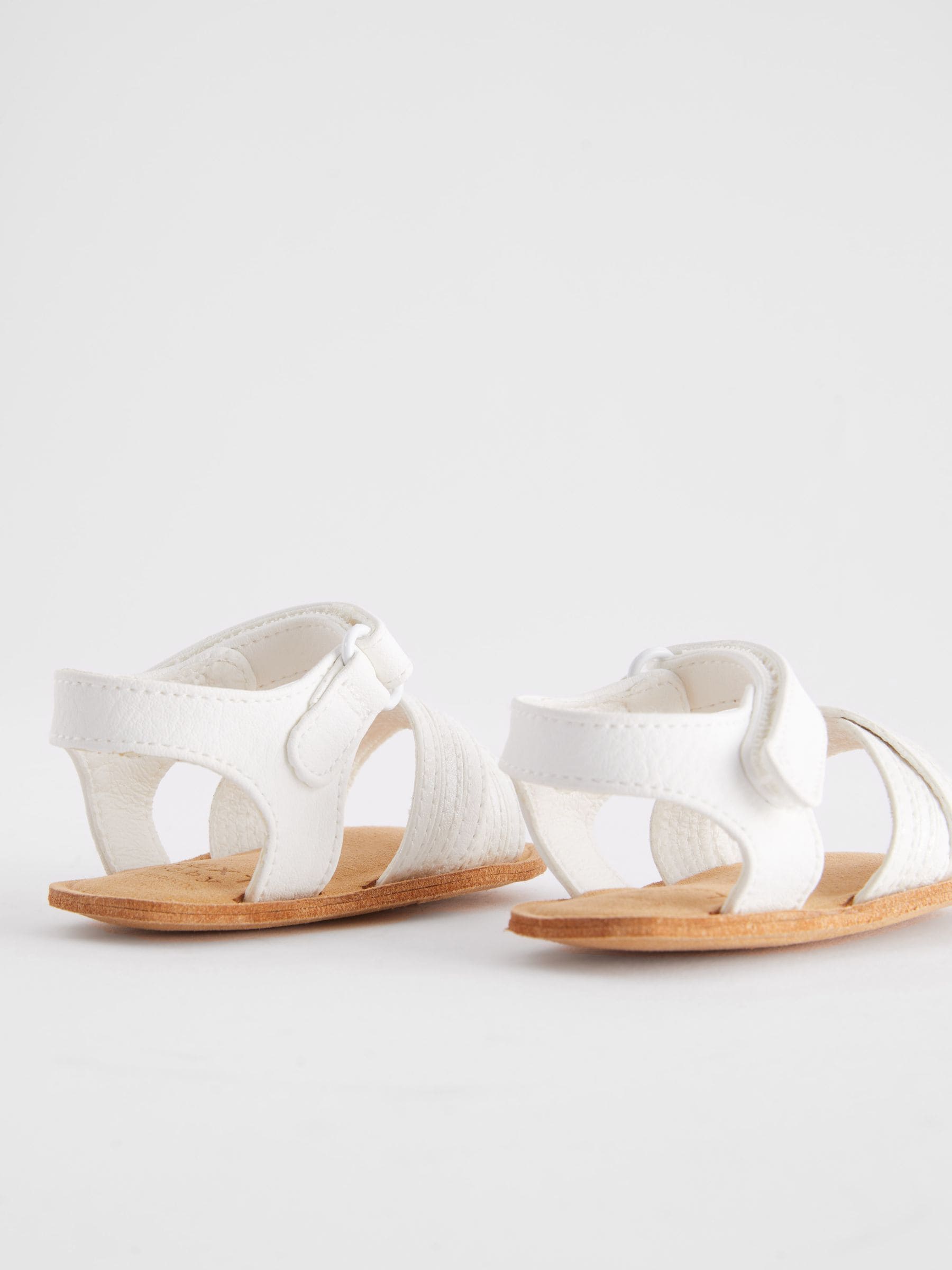 White Cross Strap Baby Sandals (0-24mths)