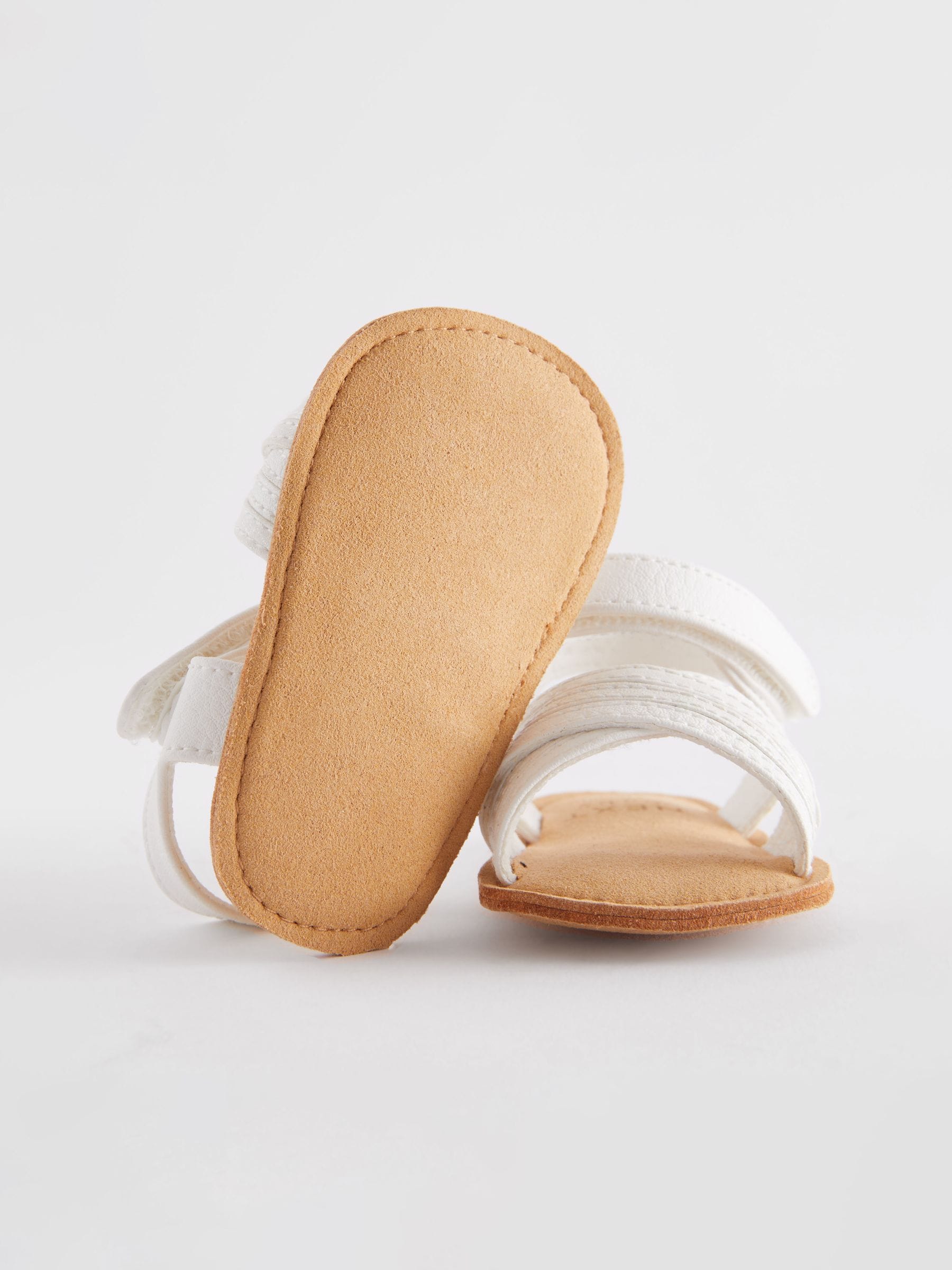 White Cross Strap Baby Sandals (0-24mths)