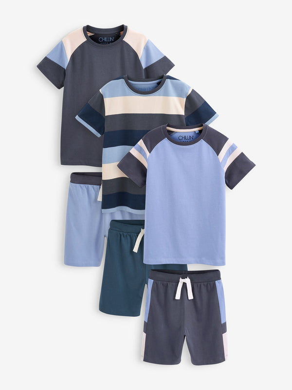 Blue Short Pyjamas 3 Pack (3-16yrs)