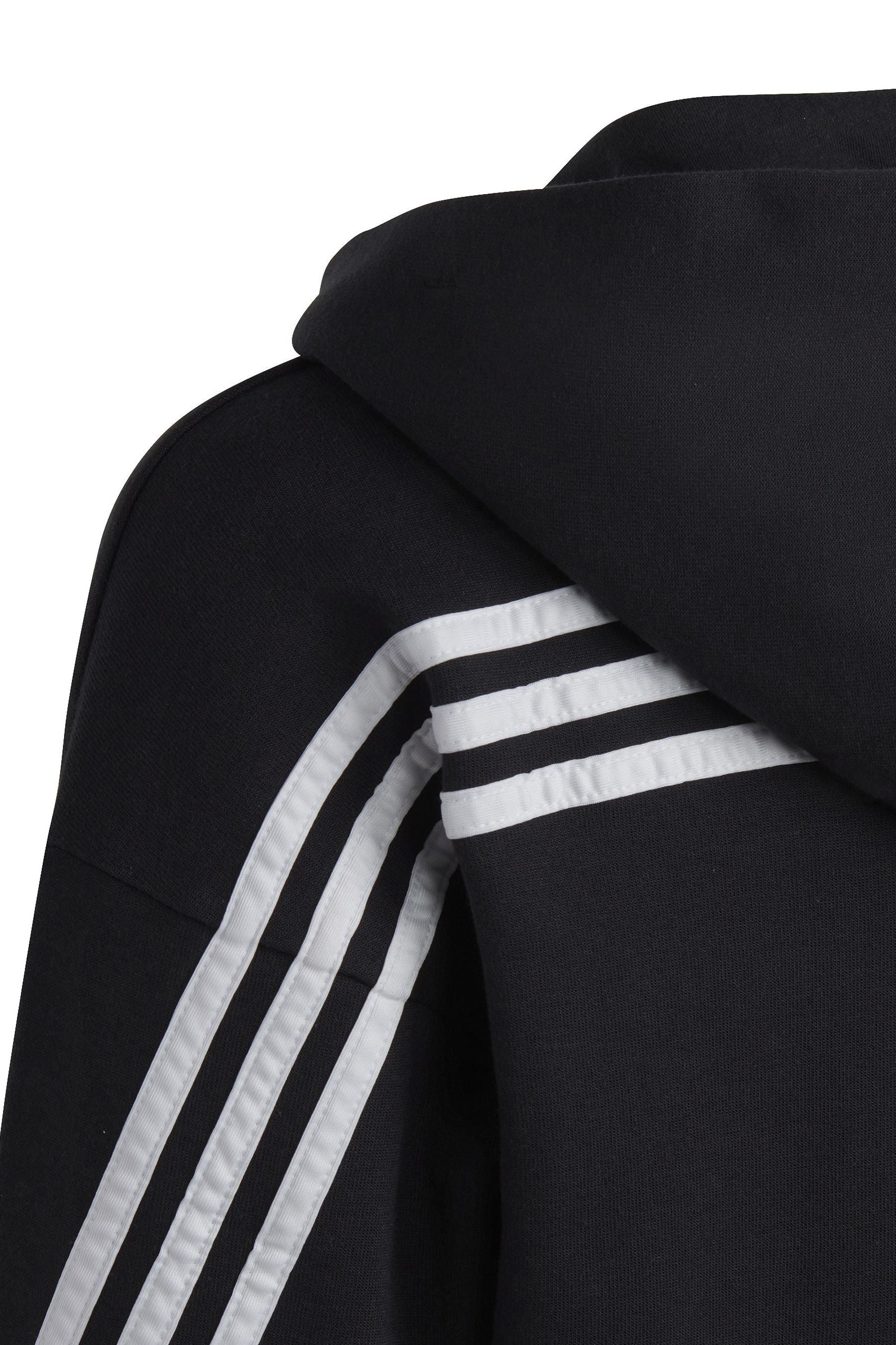 adidas Black Future Icons 3-Stripes Full-Zip Hoodie