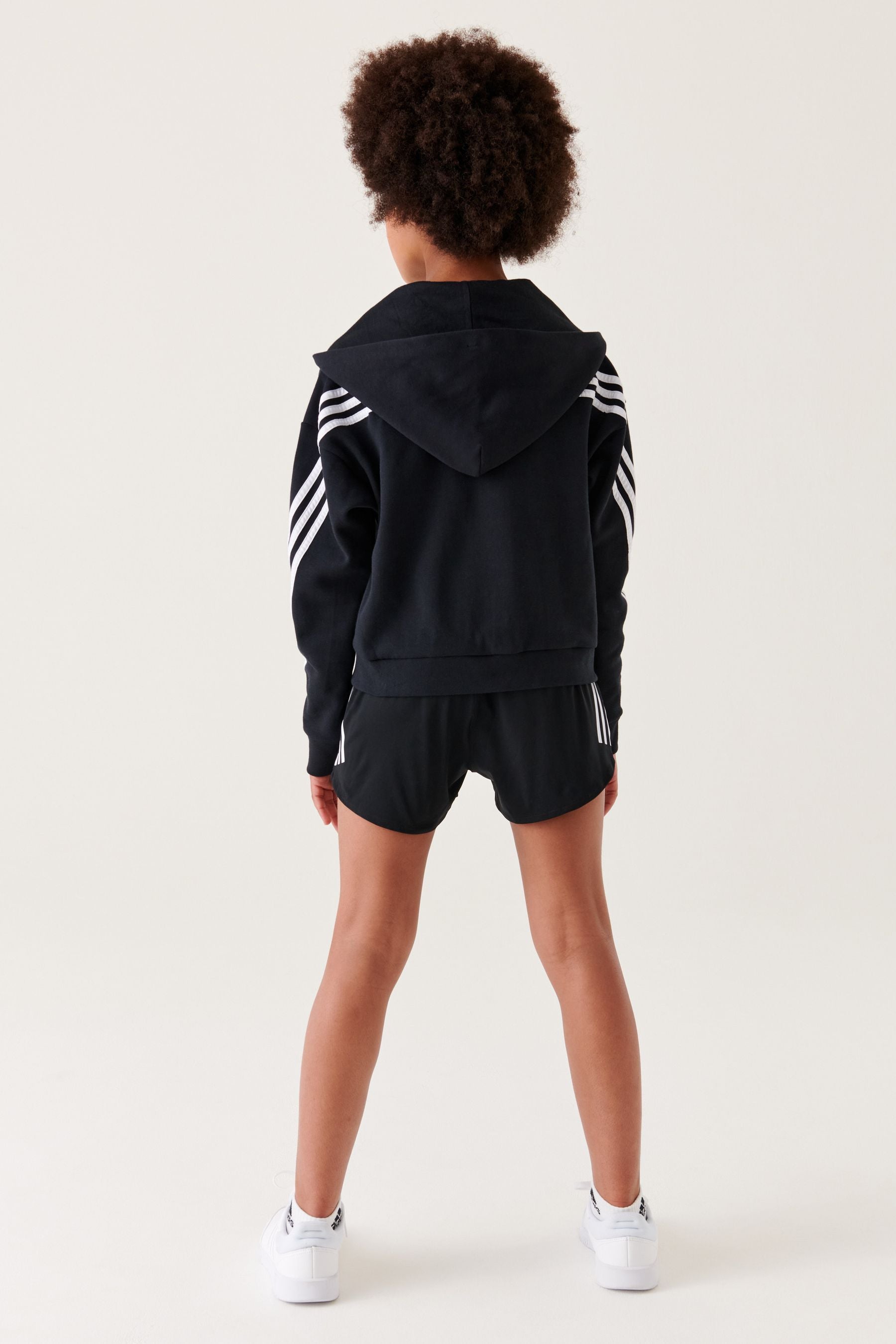 adidas Black Future Icons 3-Stripes Full-Zip Hoodie