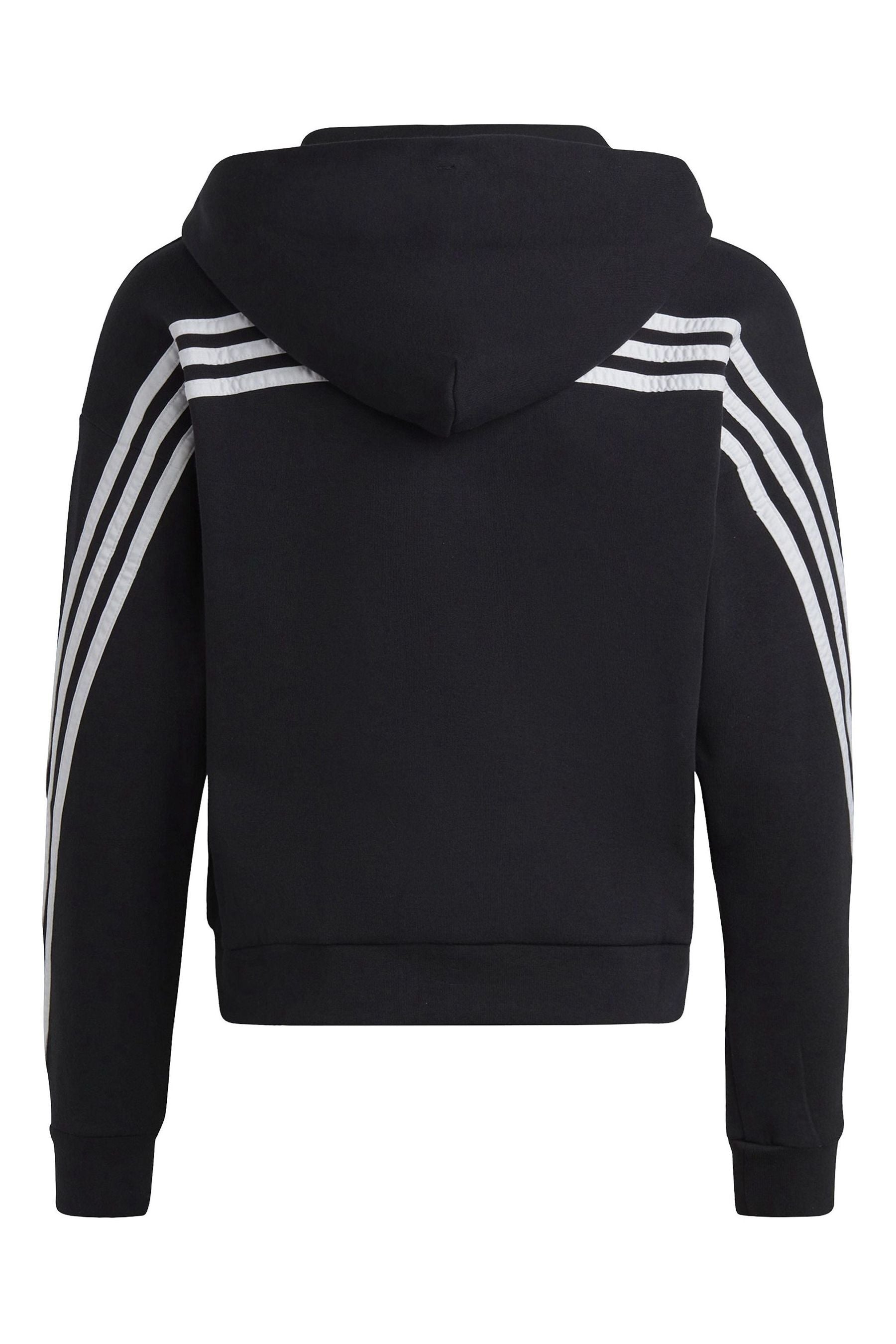 adidas Black Future Icons 3-Stripes Full-Zip Hoodie