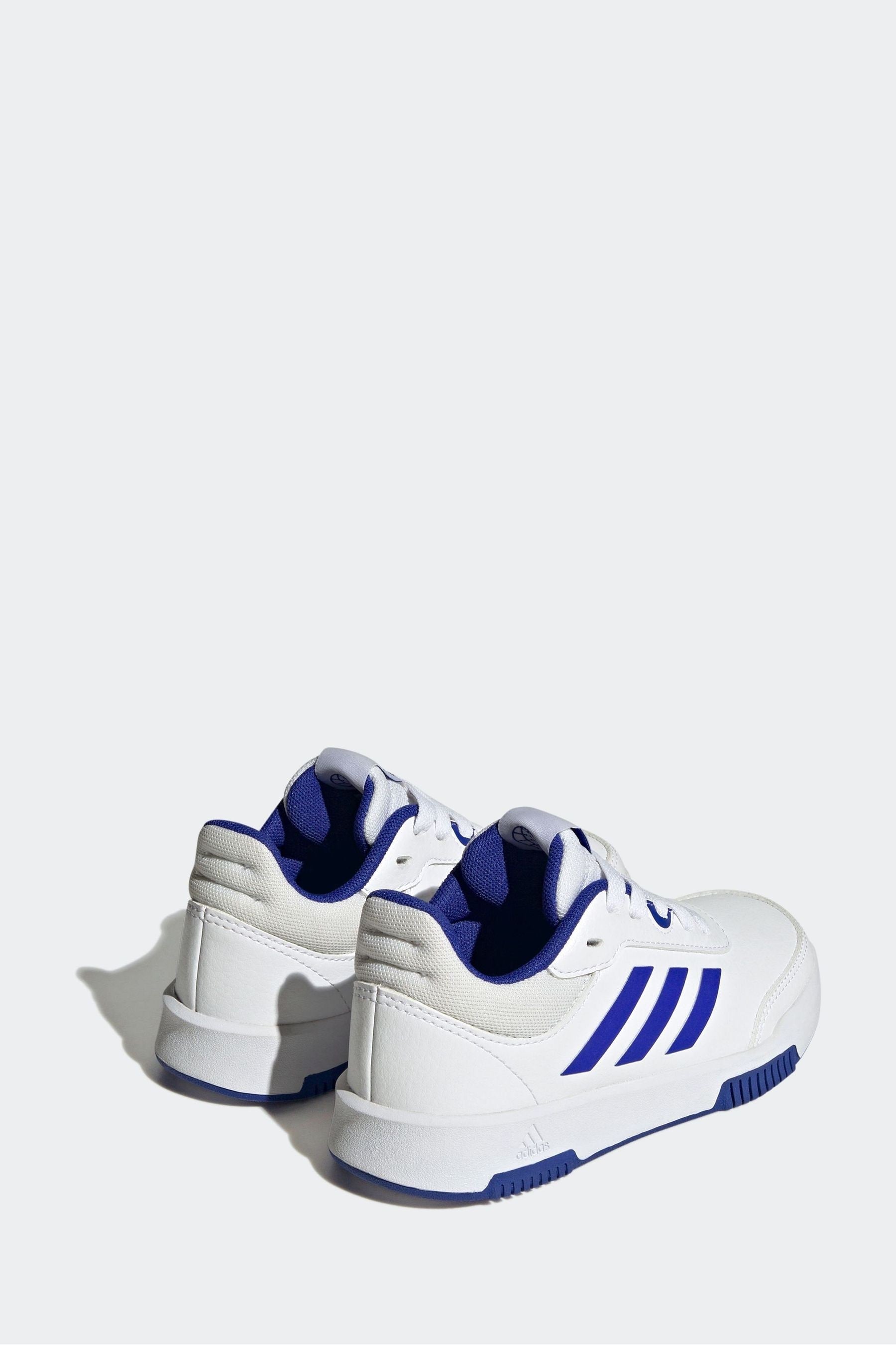 adidas White/Blue Tensaur Sport Lace Up Trainers