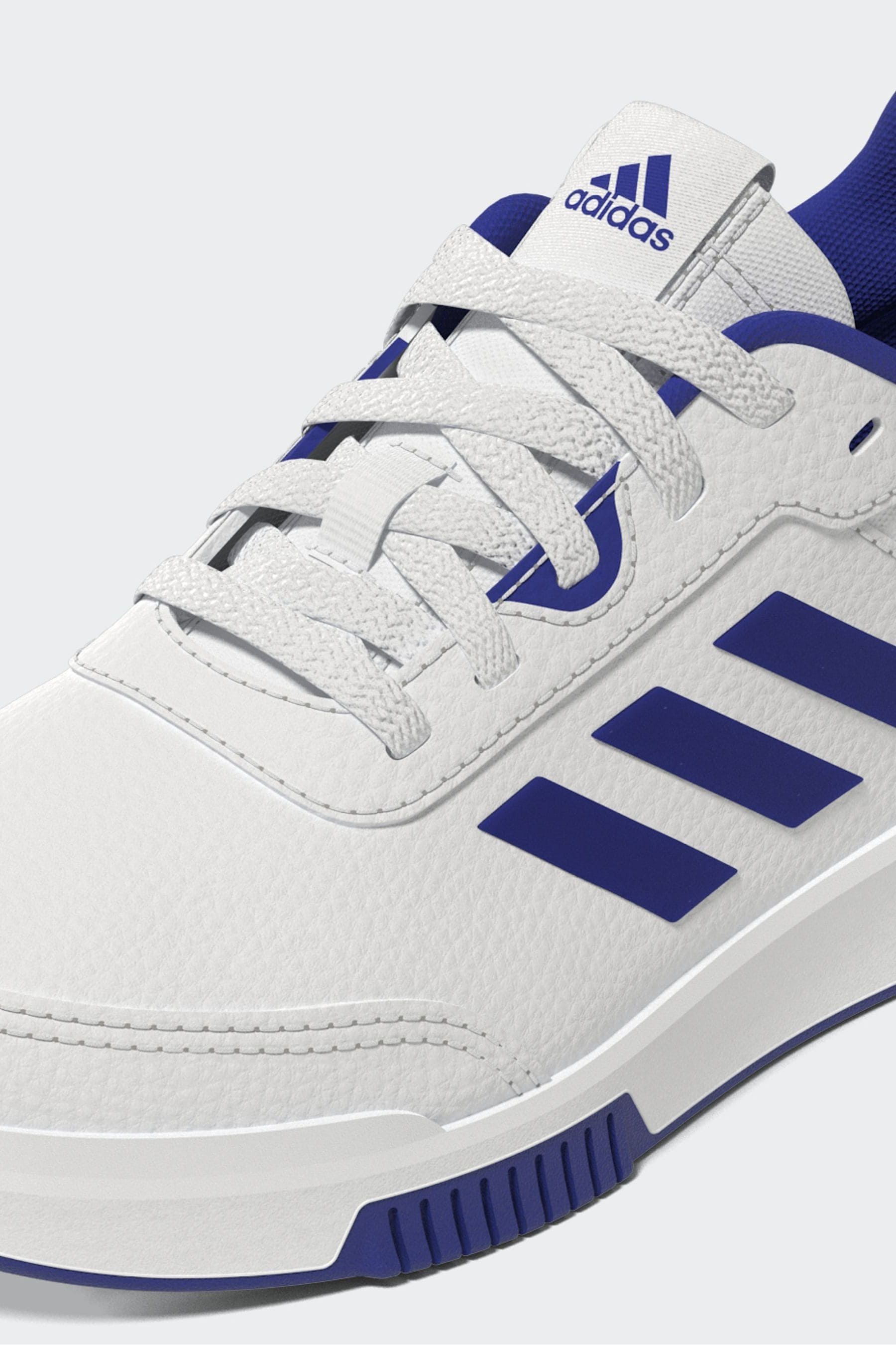 adidas White/Blue Tensaur Sport Lace Up Trainers