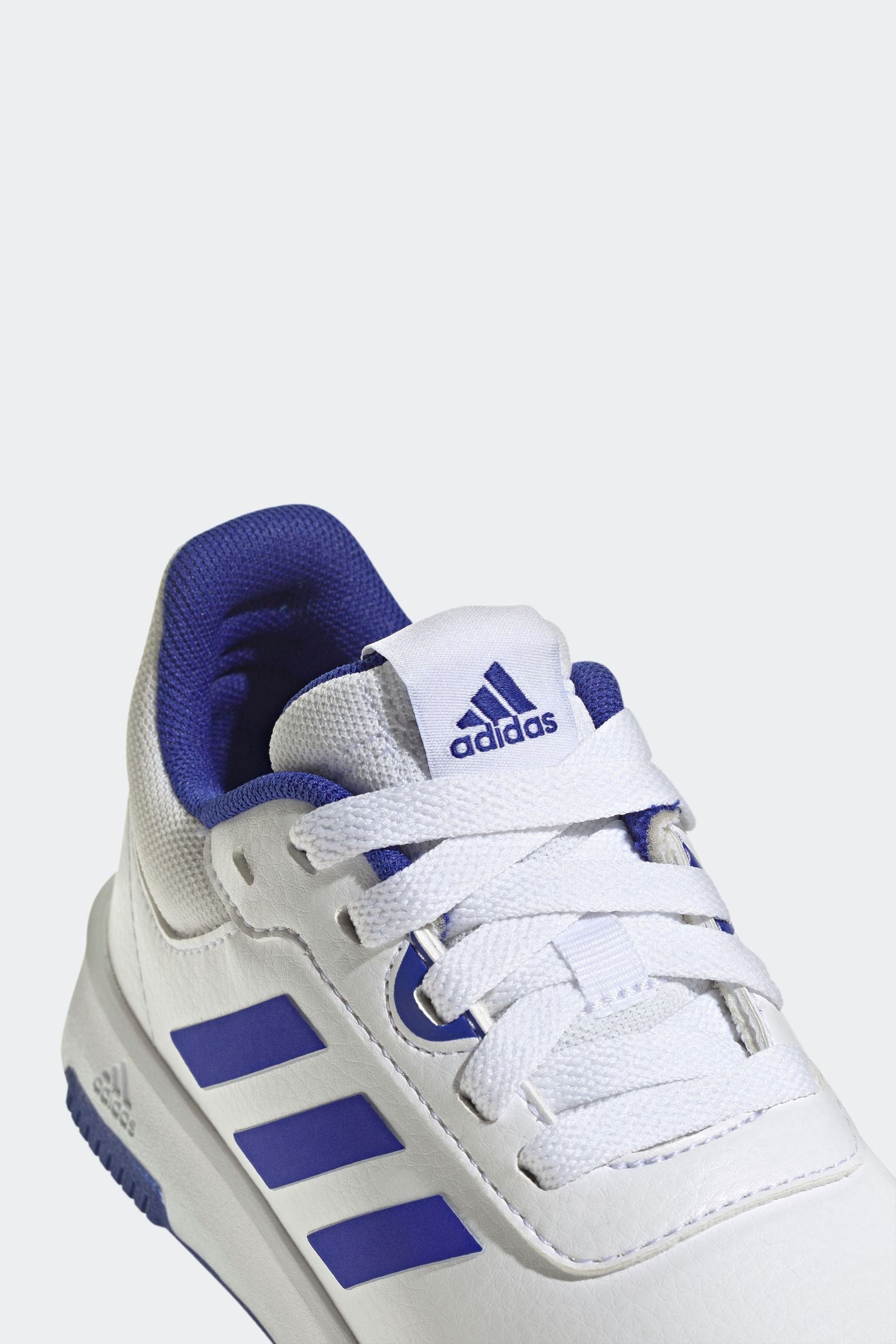 adidas White/Blue Tensaur Sport Lace Up Trainers