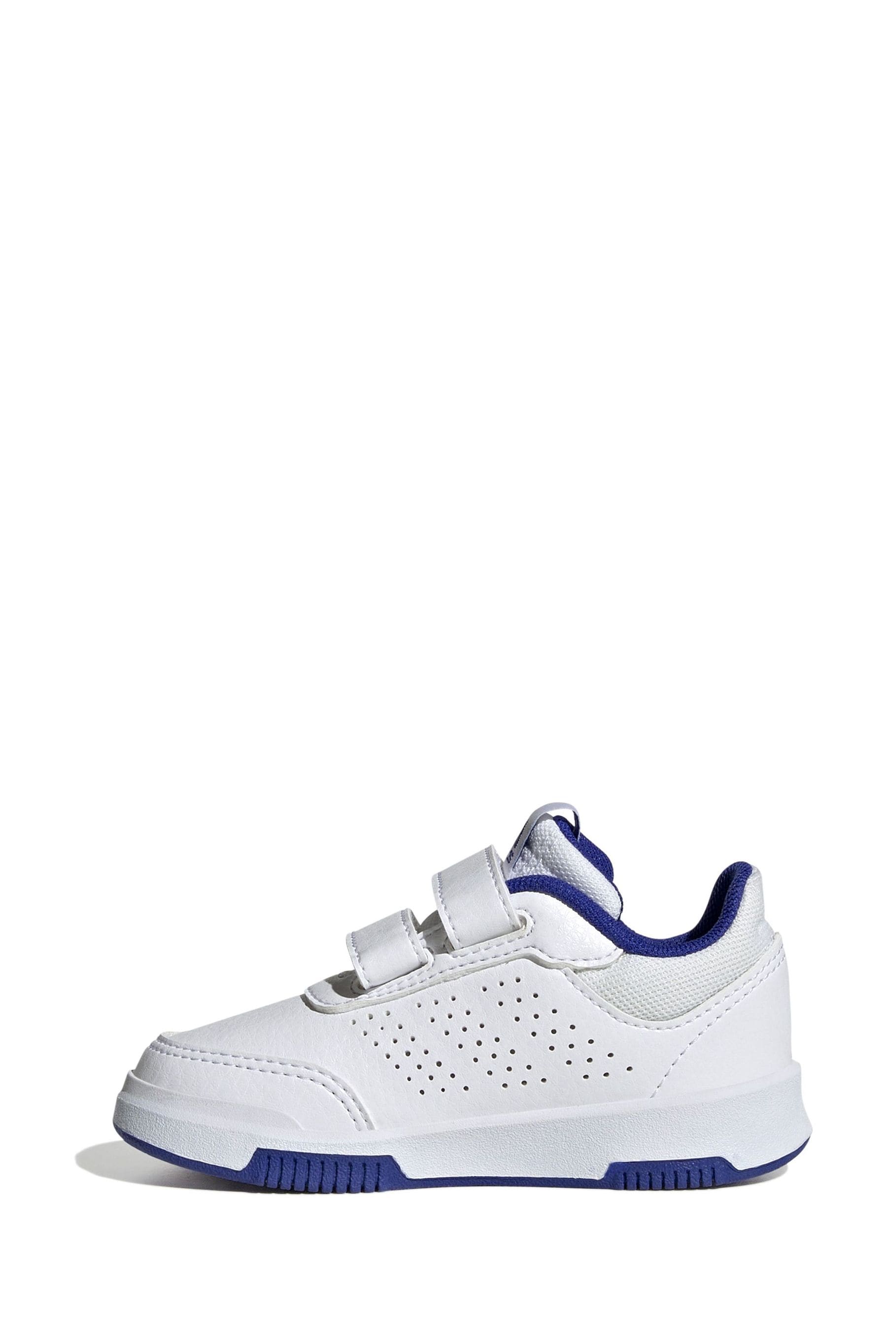 White/Blue adidas Tensaur Hook and Loop Shoes