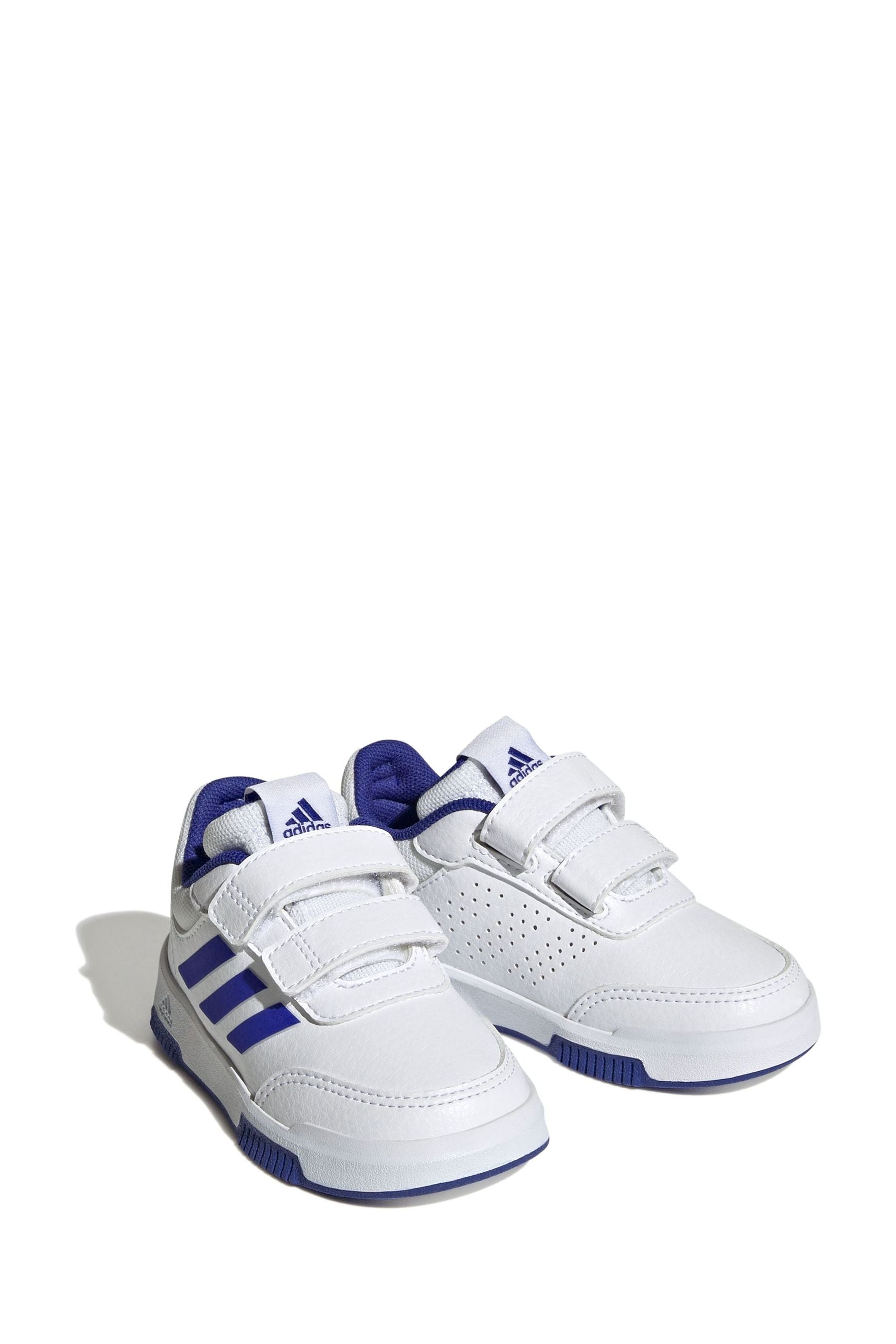 White/Blue adidas Tensaur Hook and Loop Shoes