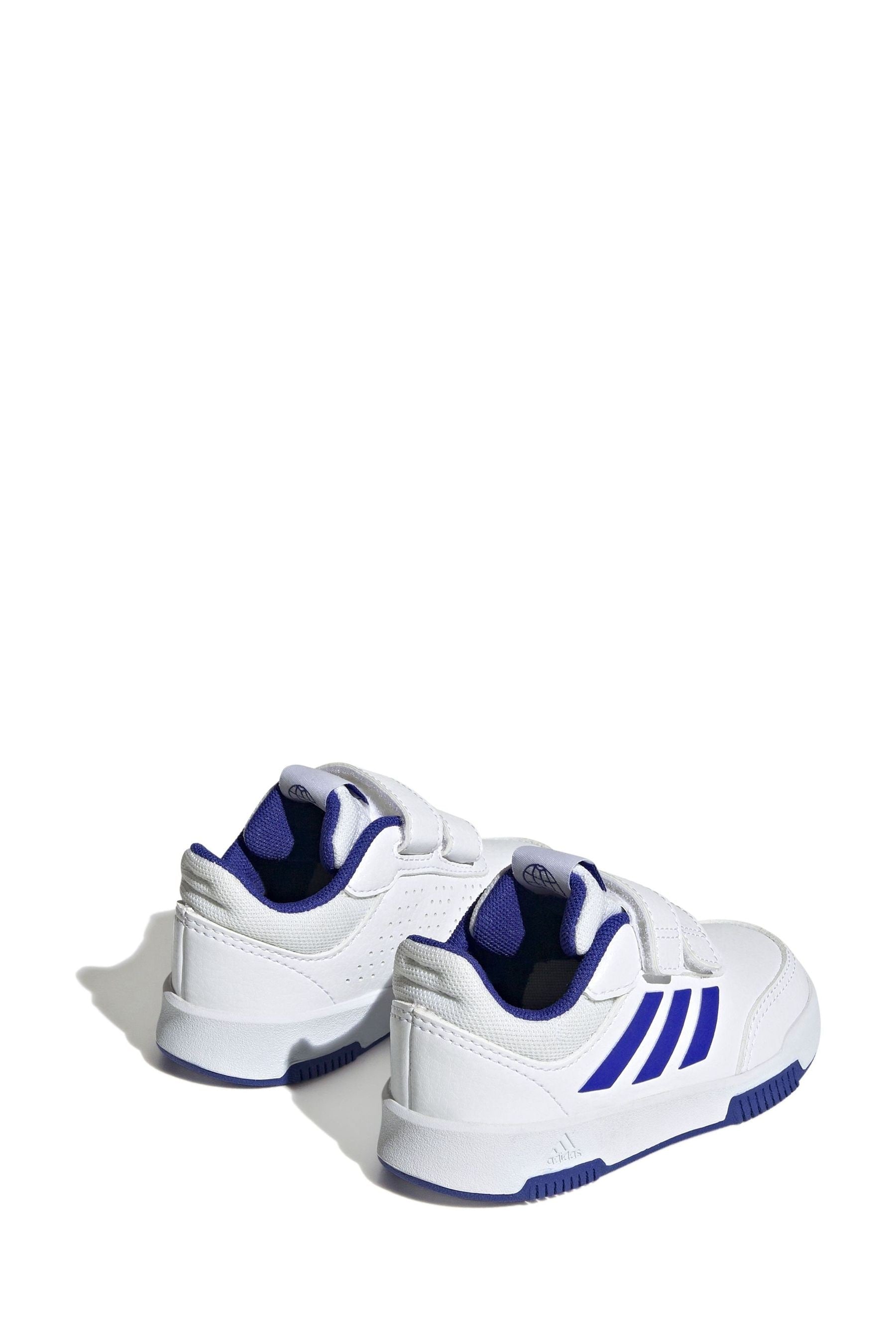 White/Blue adidas Tensaur Hook and Loop Shoes