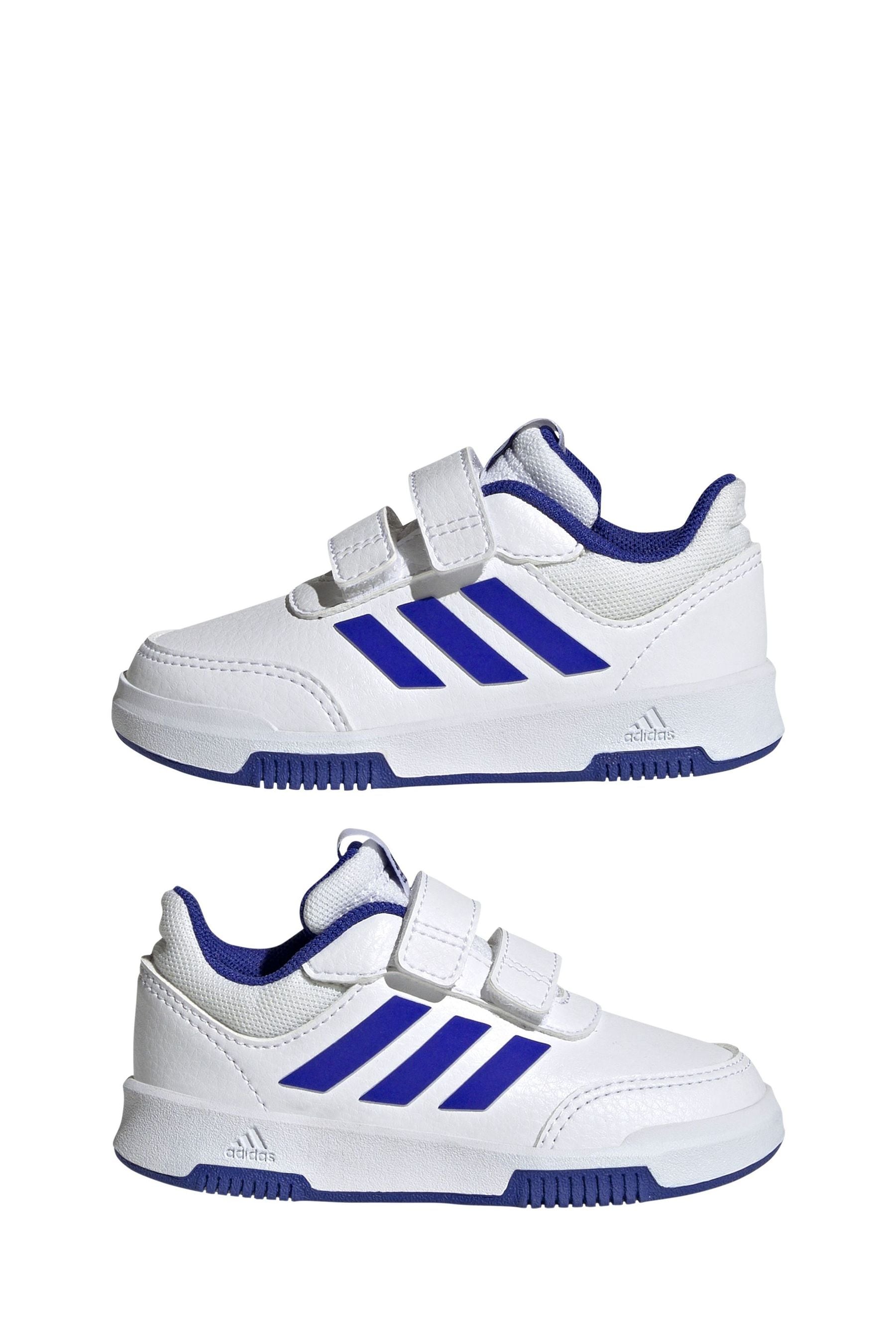 White/Blue adidas Tensaur Hook and Loop Shoes