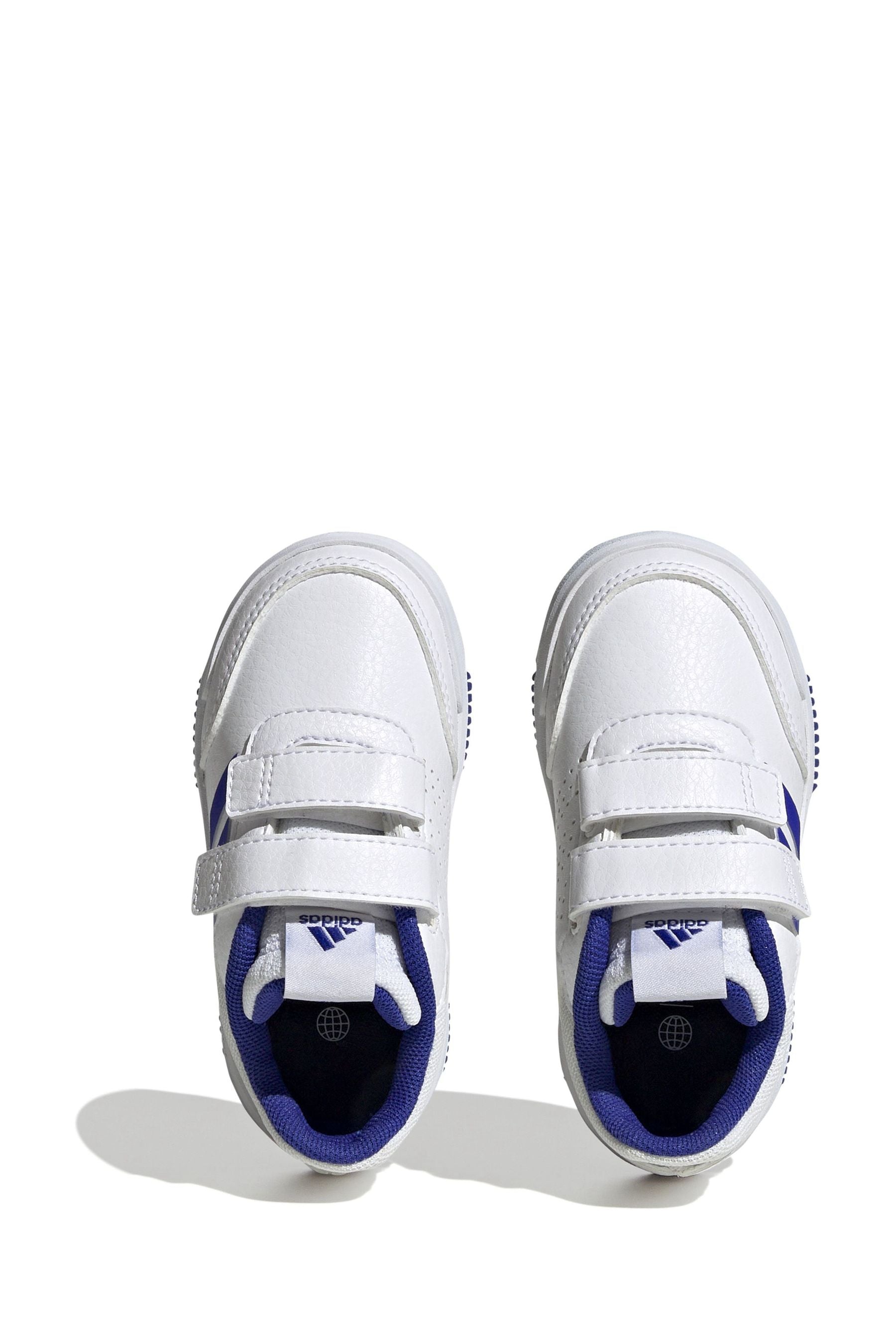 White/Blue adidas Tensaur Hook and Loop Shoes