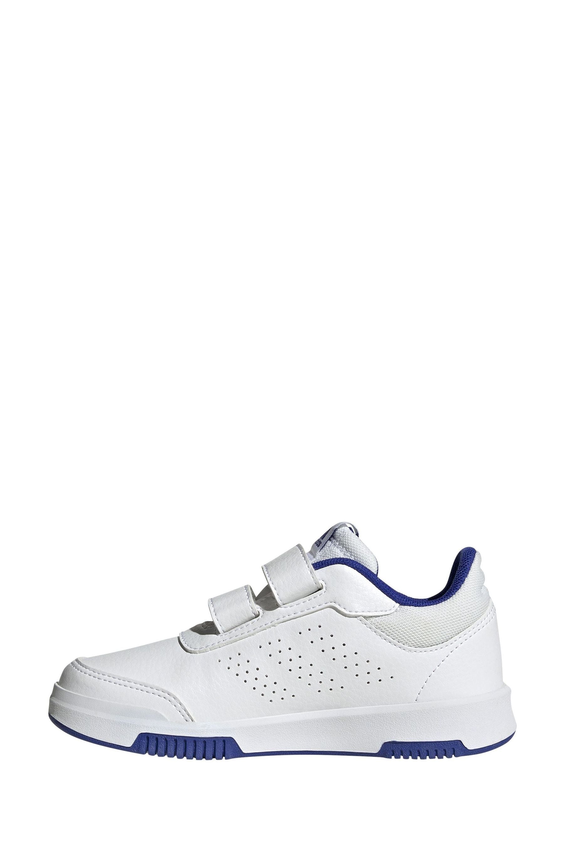 White/Blue adidas Tensaur Hook and Loop Shoes