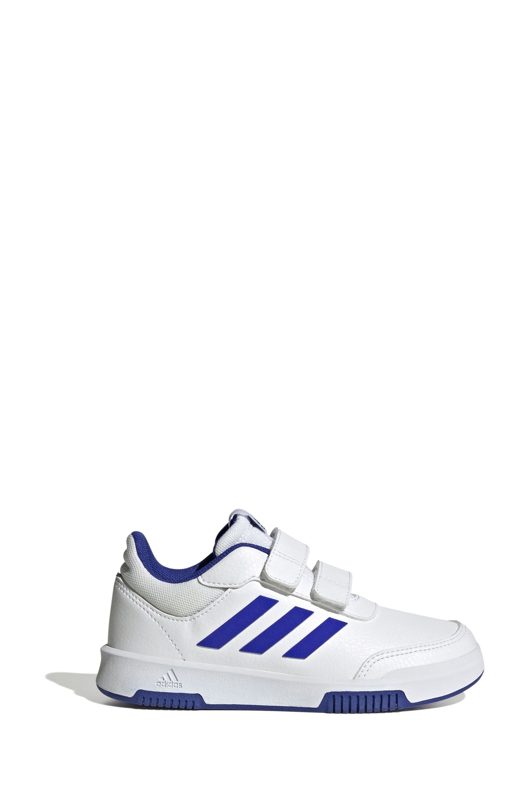 White/Blue adidas Tensaur Hook and Loop Shoes