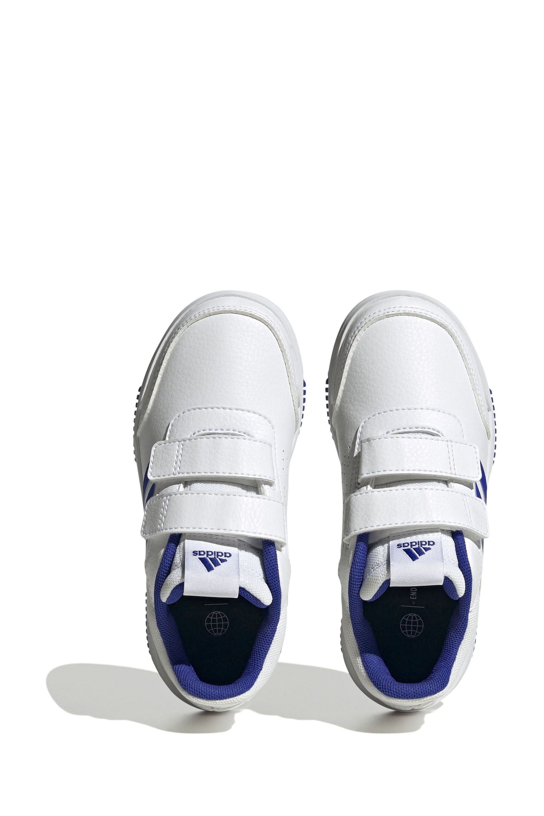 White/Blue adidas Tensaur Hook and Loop Shoes