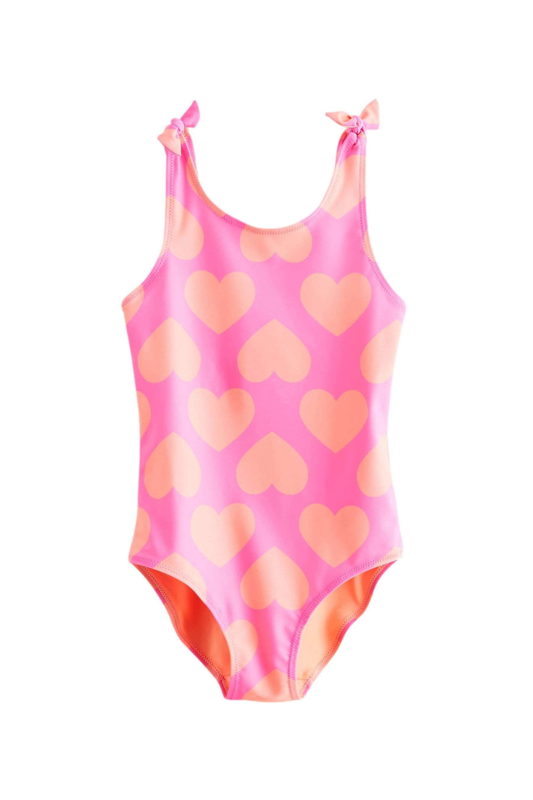 Bright Pink Heart Swimsuit (3-16yrs)