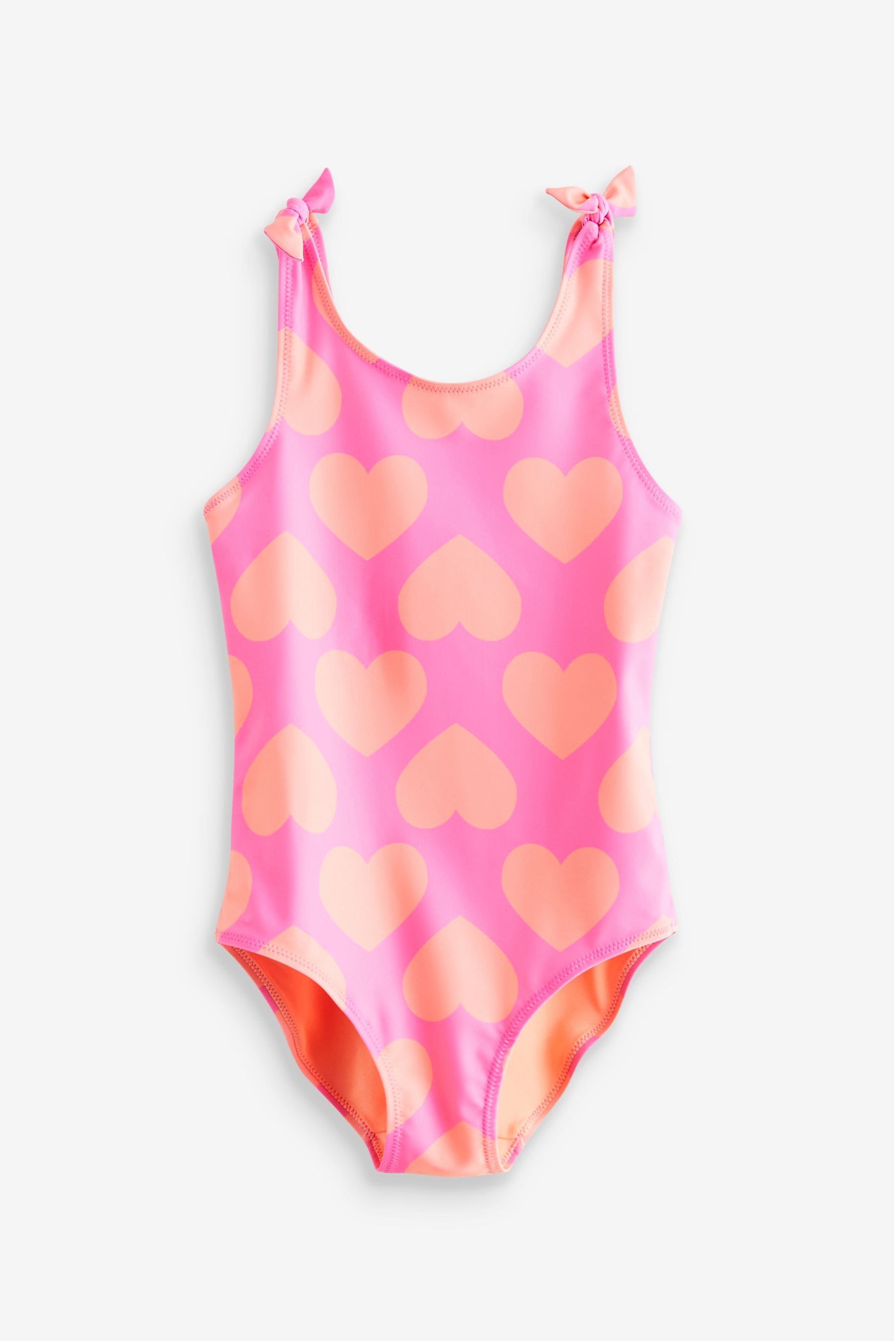 Bright Pink Heart Swimsuit (3-16yrs)