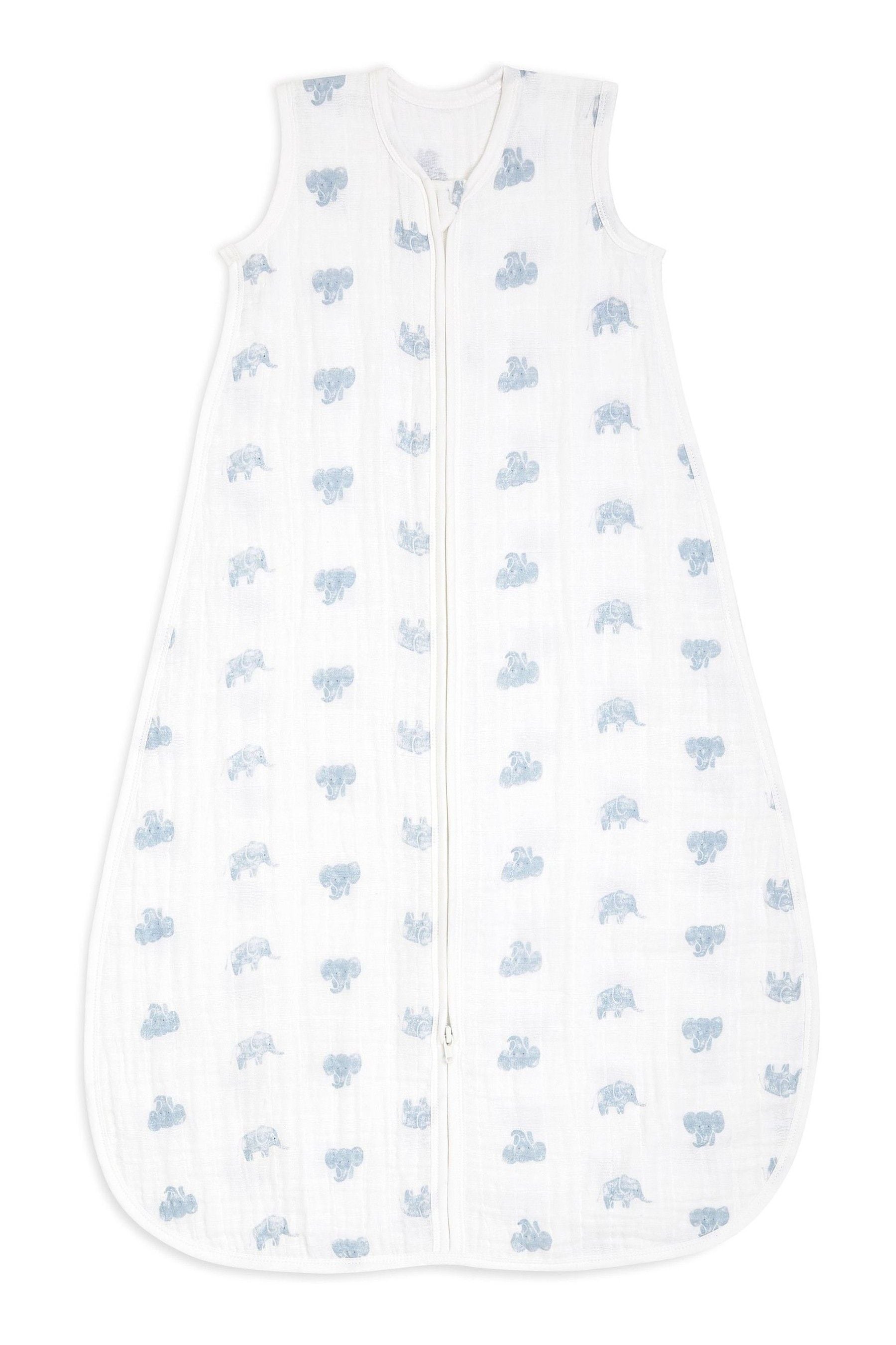 aden + anais White Sleeping Bag 1 TOG Organic Cotton Muslin Animal Kingdom