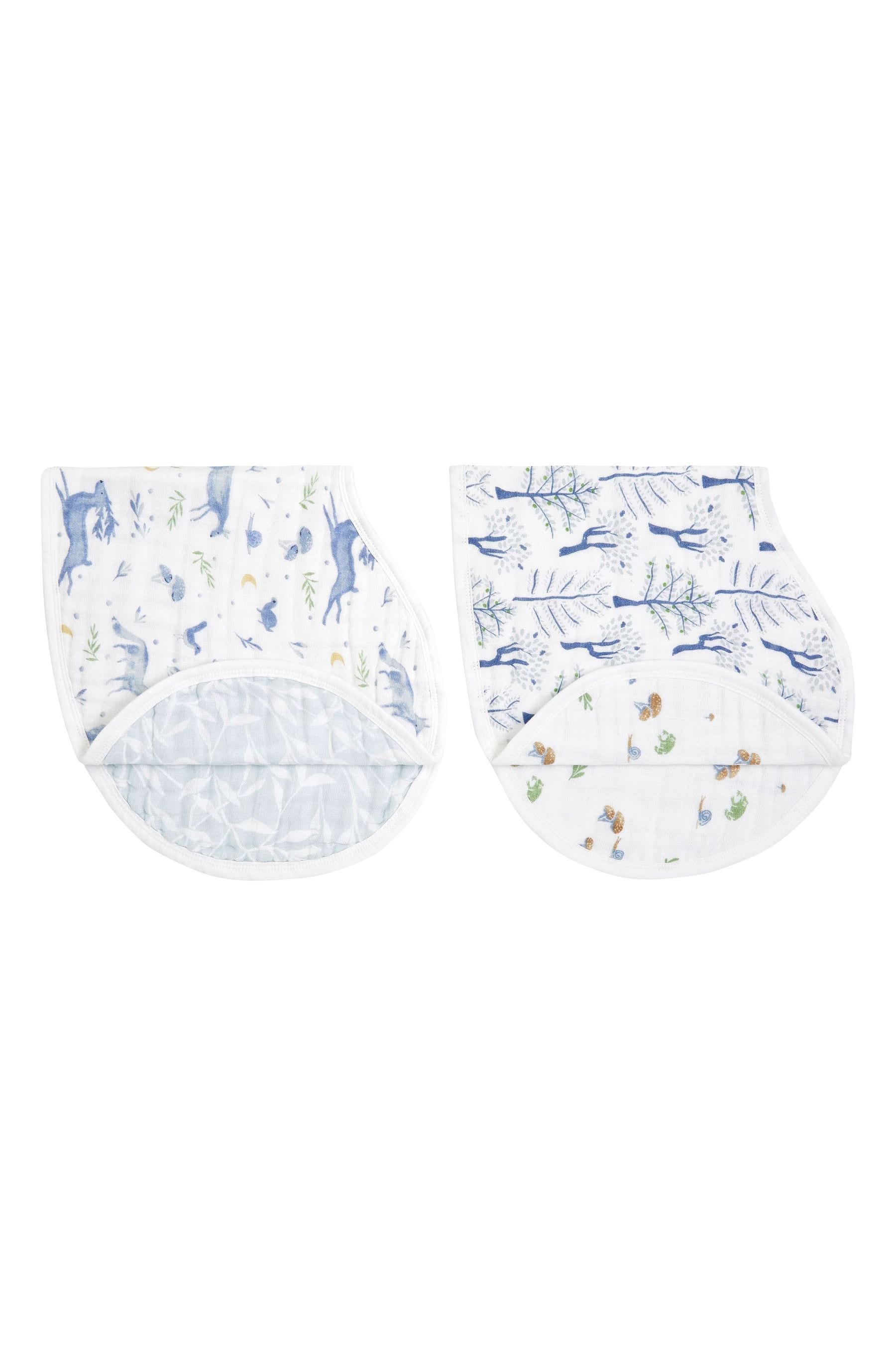 aden + anais Blue Cotton Muslin Burpy Bibs 2 Pack