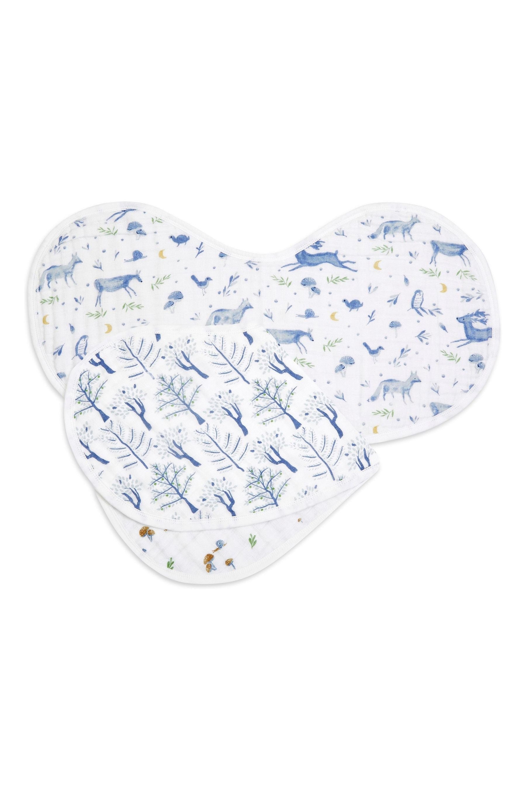 aden + anais Blue Cotton Muslin Burpy Bibs 2 Pack