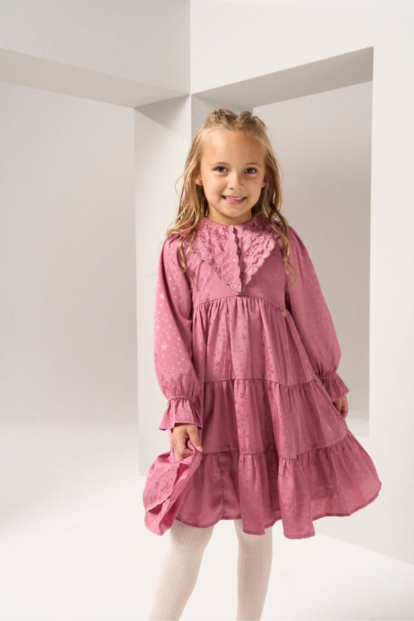 Angel & Rocket Pink Sophia Jacquard Star Dress