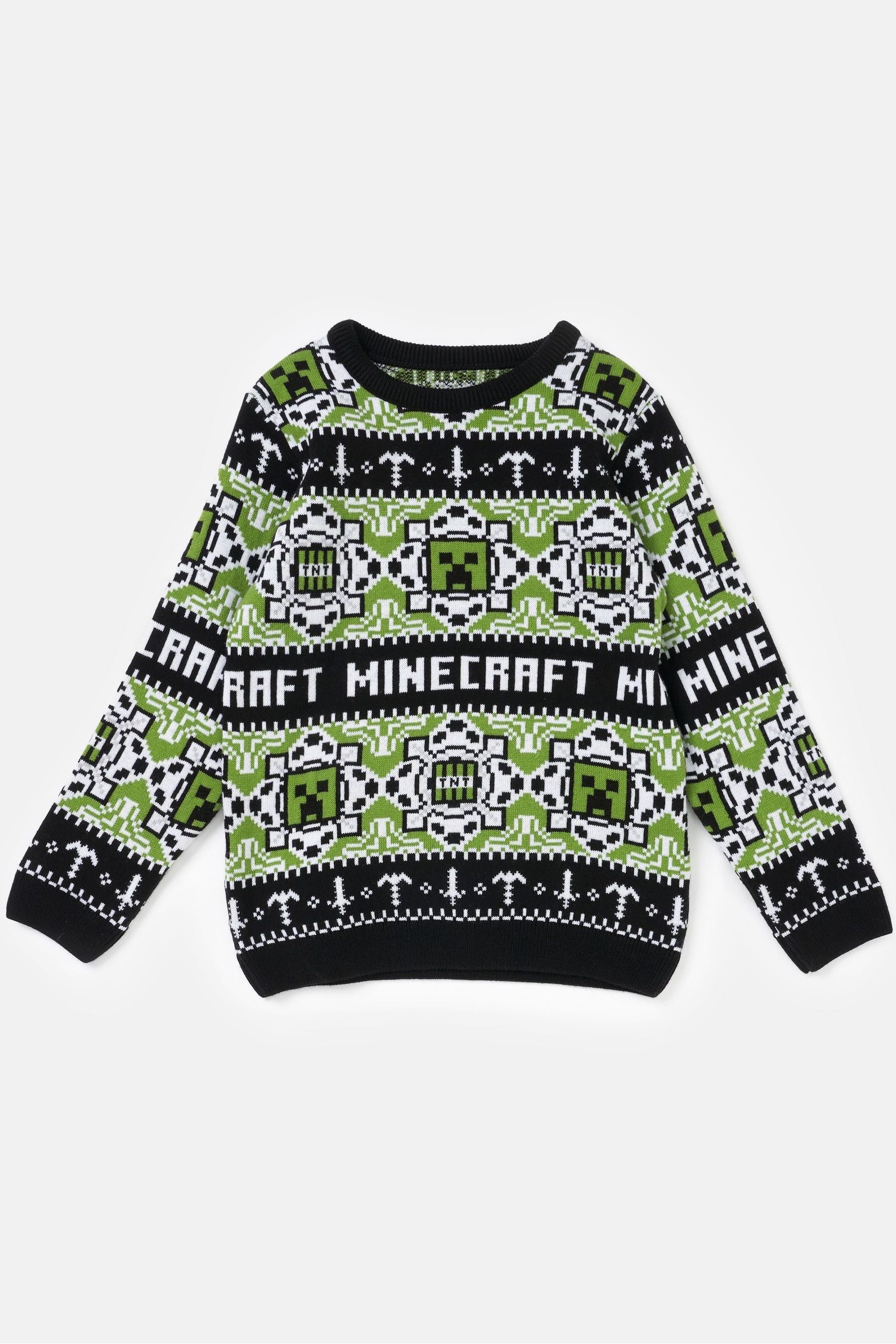 Angel & Rocket Green Fairisle Minecraft Christmas Jumper