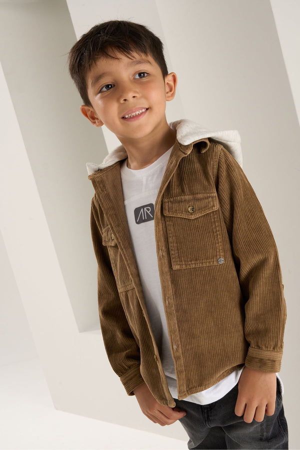 Angel & Rocket Caramel Brown Fox Cord 100% Cotton Shirt