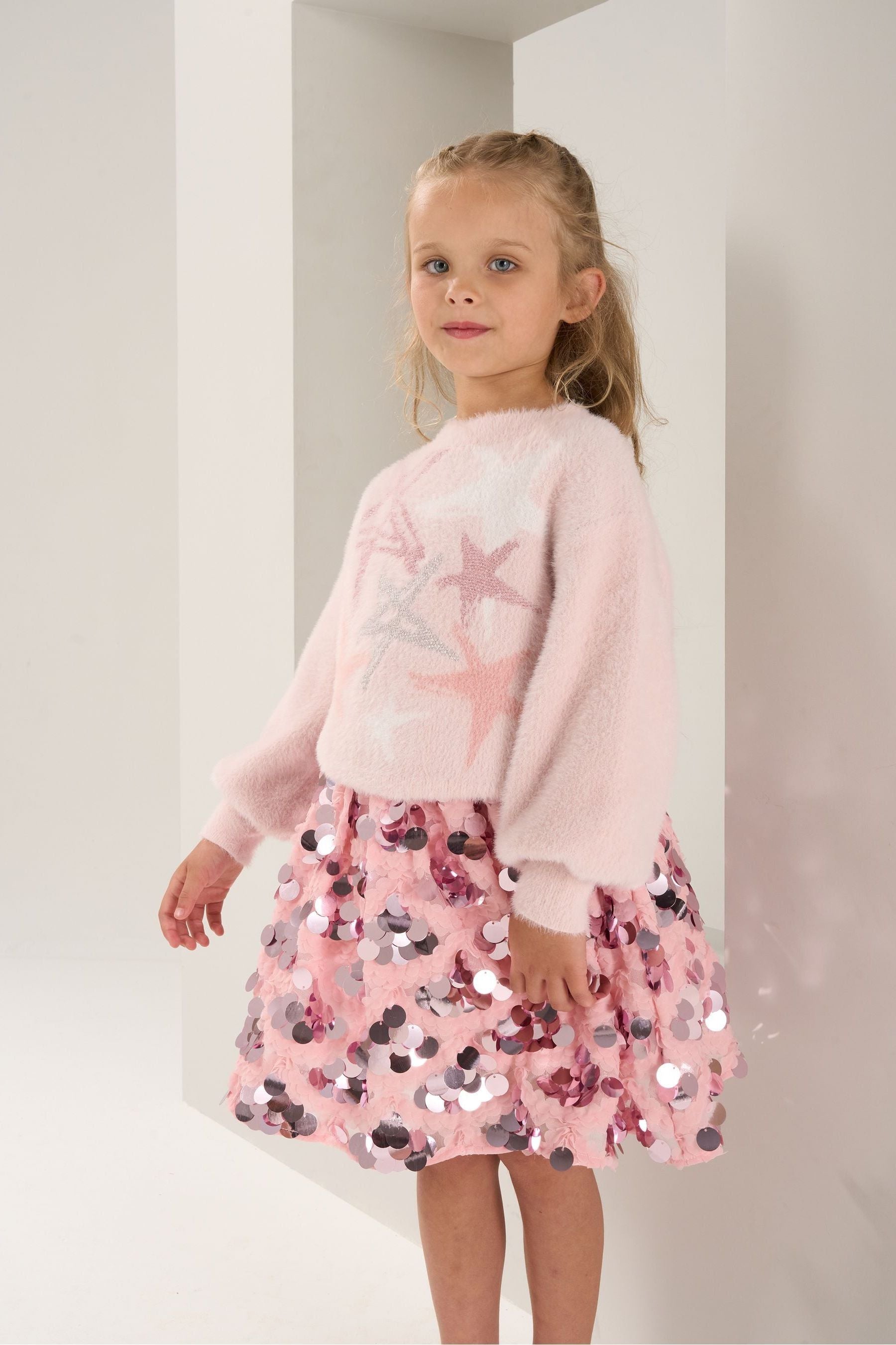 Pink Angel & Rocket Lizzie Pastel Star Jumper