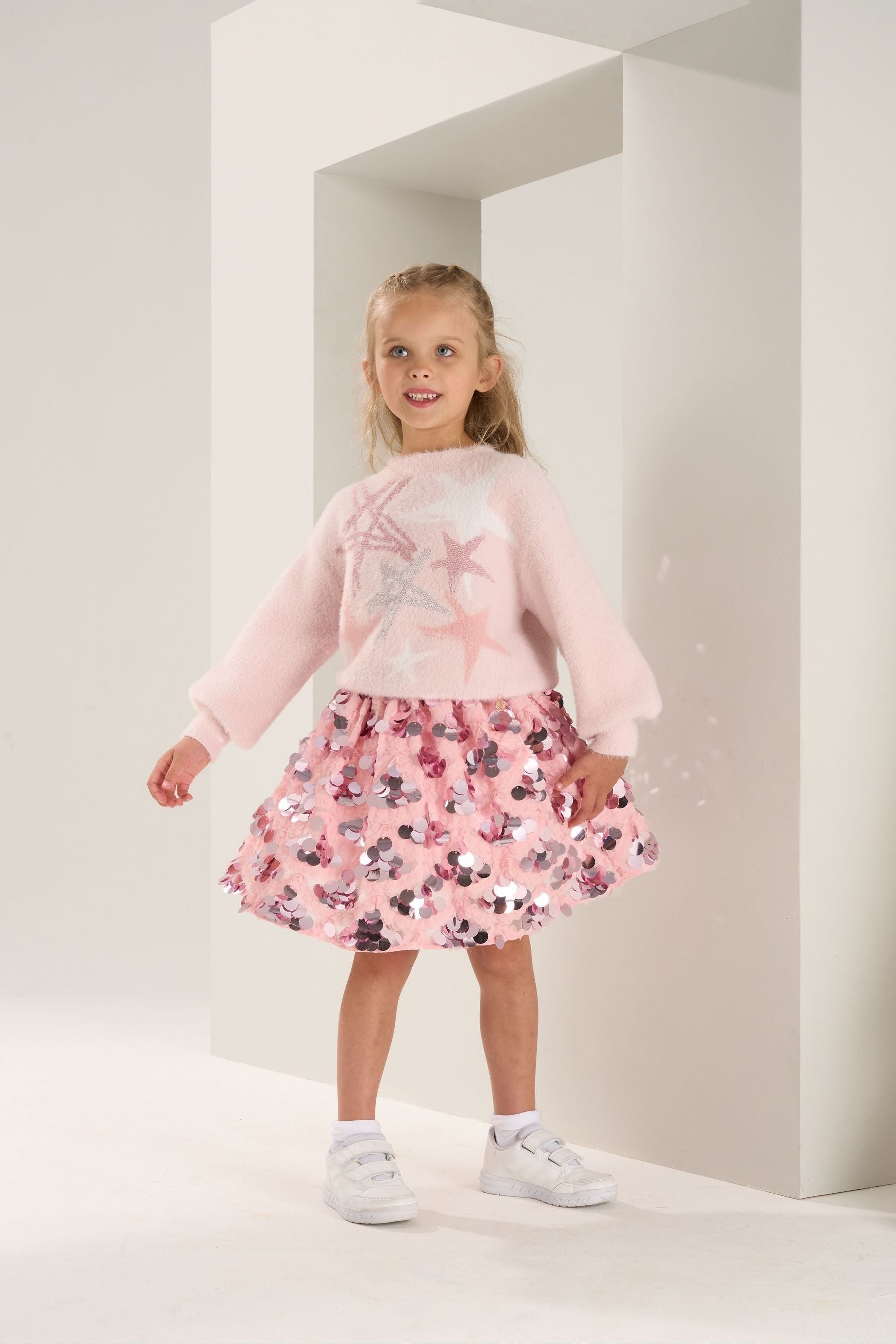 Pink Angel & Rocket Lizzie Pastel Star Jumper