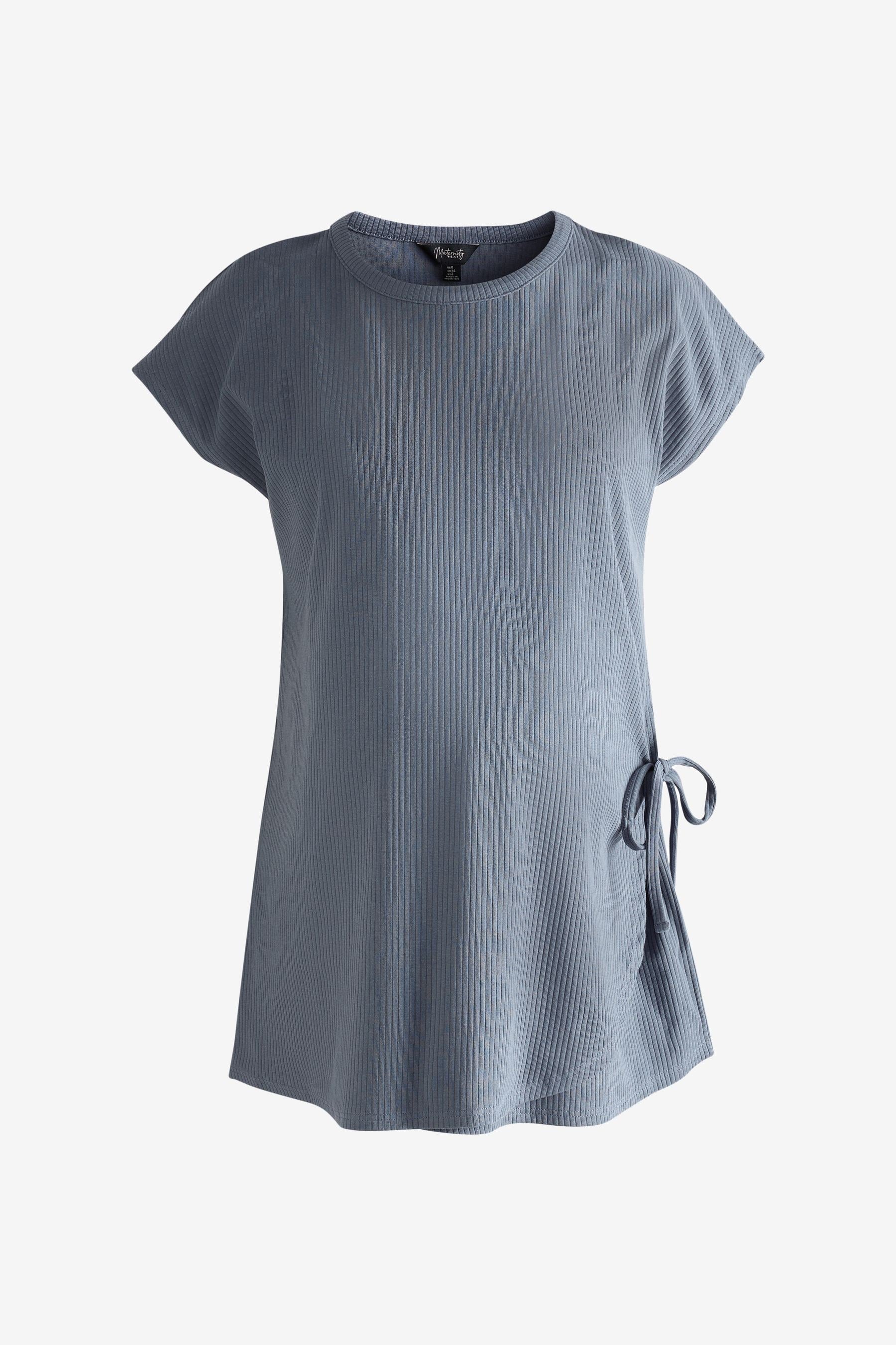 Blue Maternity Tie-Side Nursing Top