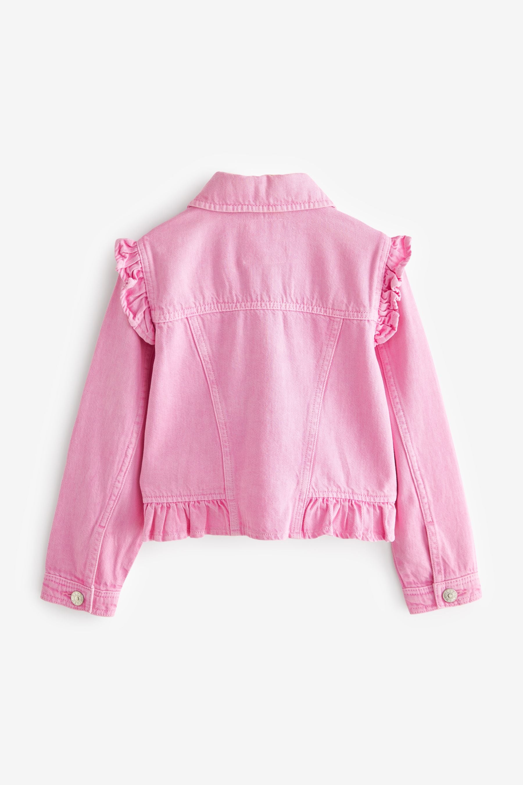 Bright Pink Frill Shoulder Denim Jacket (3-16yrs)