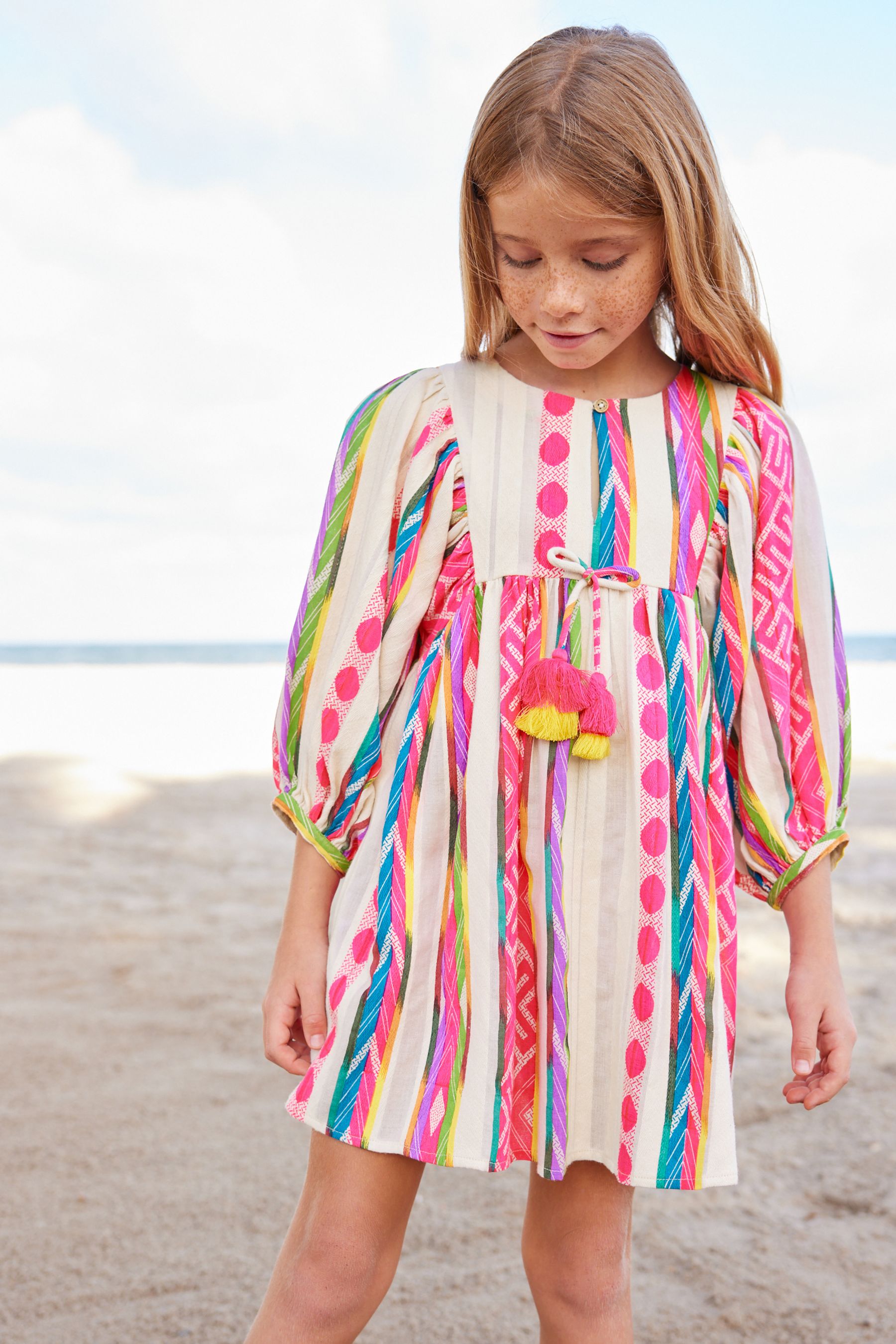 Bright Pink Kaftan Dress (3-16yrs)