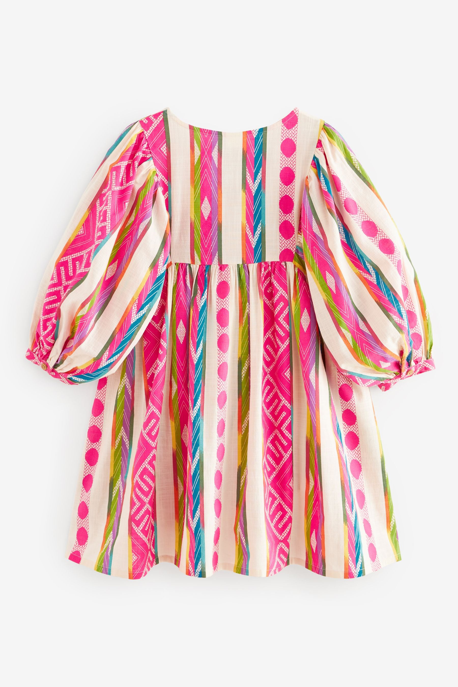 Bright Pink 100% Cotton Kaftan Dress (3-16yrs)