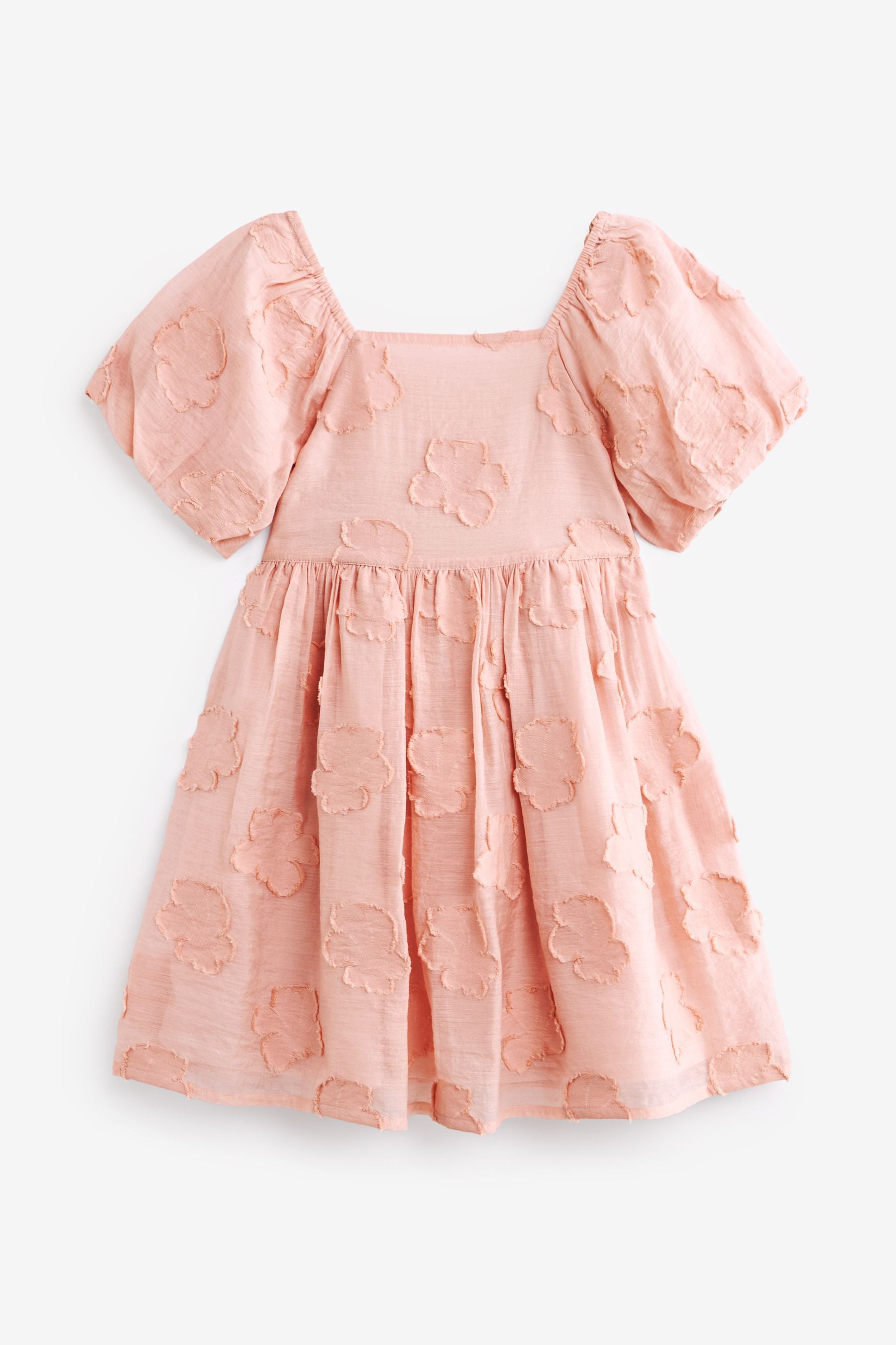 Pink Floral Texture Dress (3-16yrs)